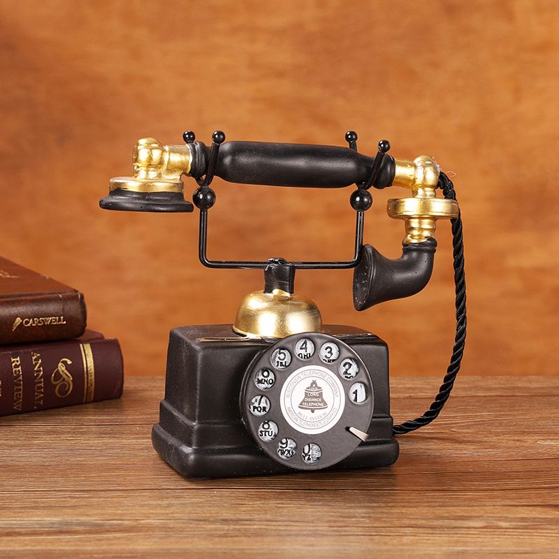 Large Creative Retro Decorative Phone Model Telephone Wall Decor, Vintage Rotary Telephone Decor Statue Artist (7.48x6.3x3.94) — image 4