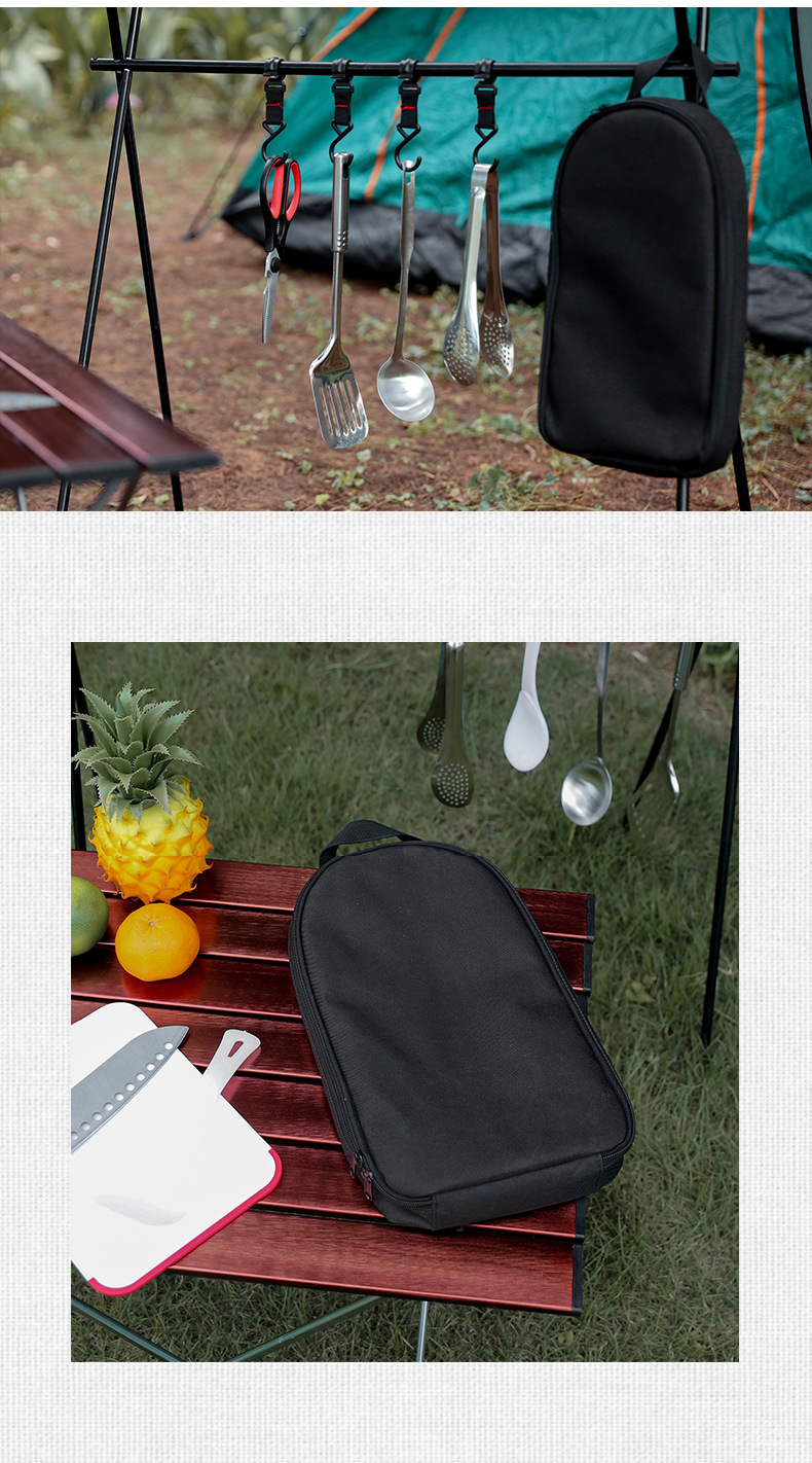 Portable Kitchen Utensil Storage Bag - Lightweight Organizer for Camping and Outdoor Cooking, Gray โ image 5