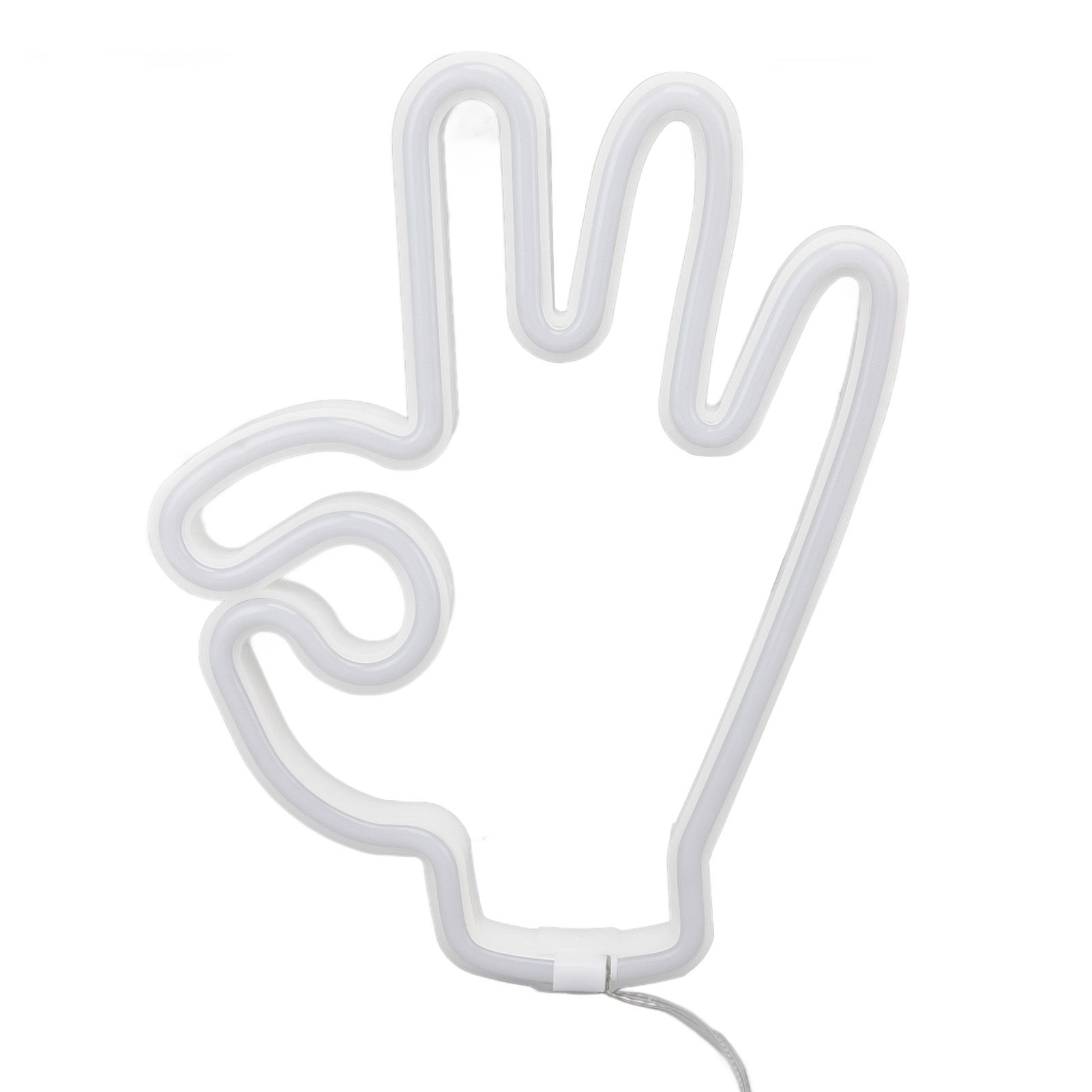 Hand Finger Neon Light OK Shaped LED Neon Sign Battery USB and Battery Powered Wall Decor Light for Home Bedroom — image 2