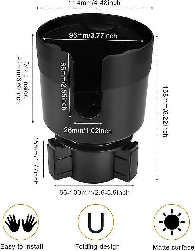 Adjustable Universal Car Cup Holder - Can Holder for Bottle/Drink, Truck Compatible Black — image 2
