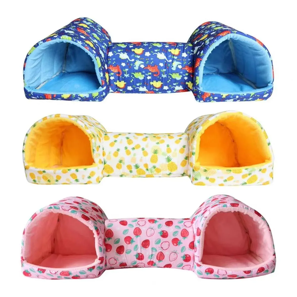 Small Pet Hamster Nest House Cotton Tunnel Comfortable Bedding for Hamsters - Pink — image 3