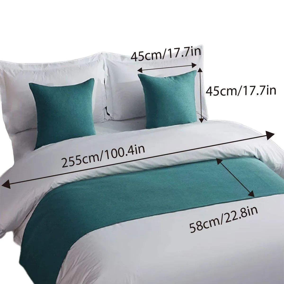 Luxury Hotel Bedding Set Bed End Towel Pillow Cover for Bedroom and Hotels - Grey-45x45cm-Pillow cover — image 5