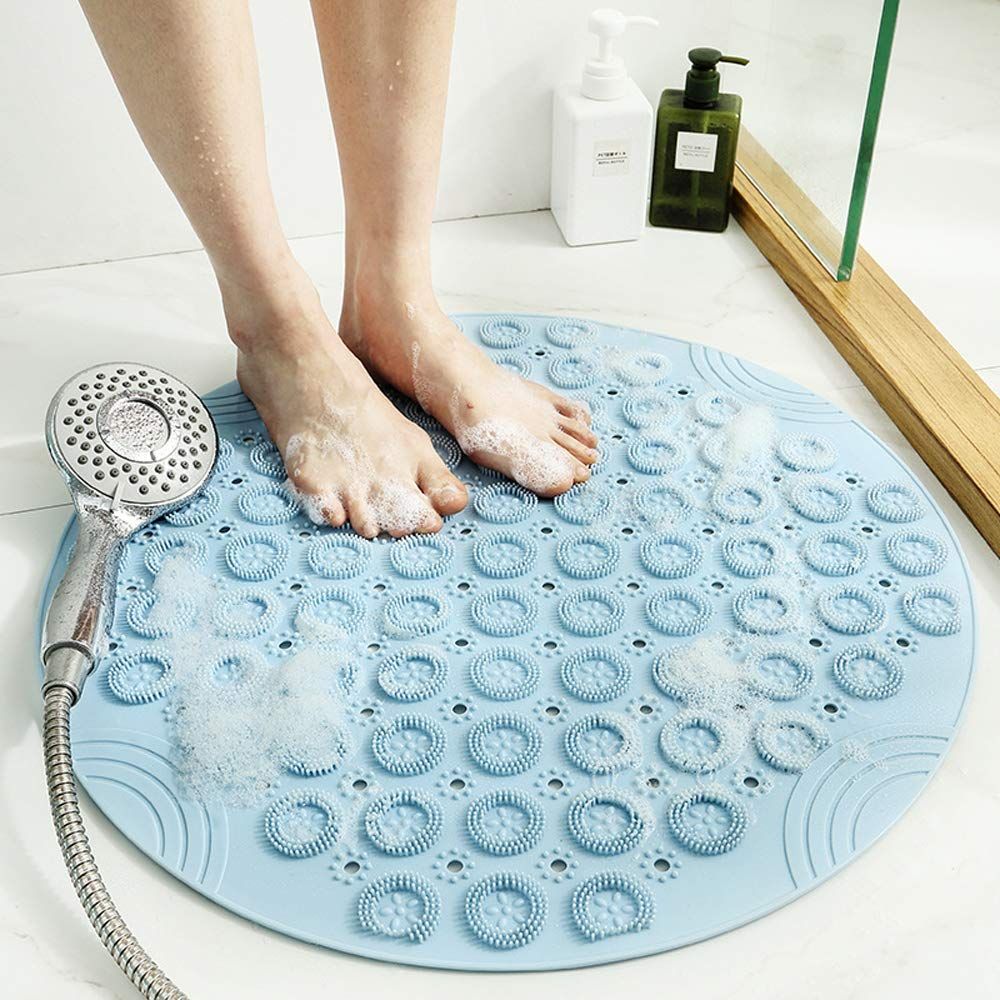 Shower Mat for Foot Massage, Bathroom Round Bath Mats Non-Slip Shower Floor Mats Foot Massage Mat 21.6inch β image 4