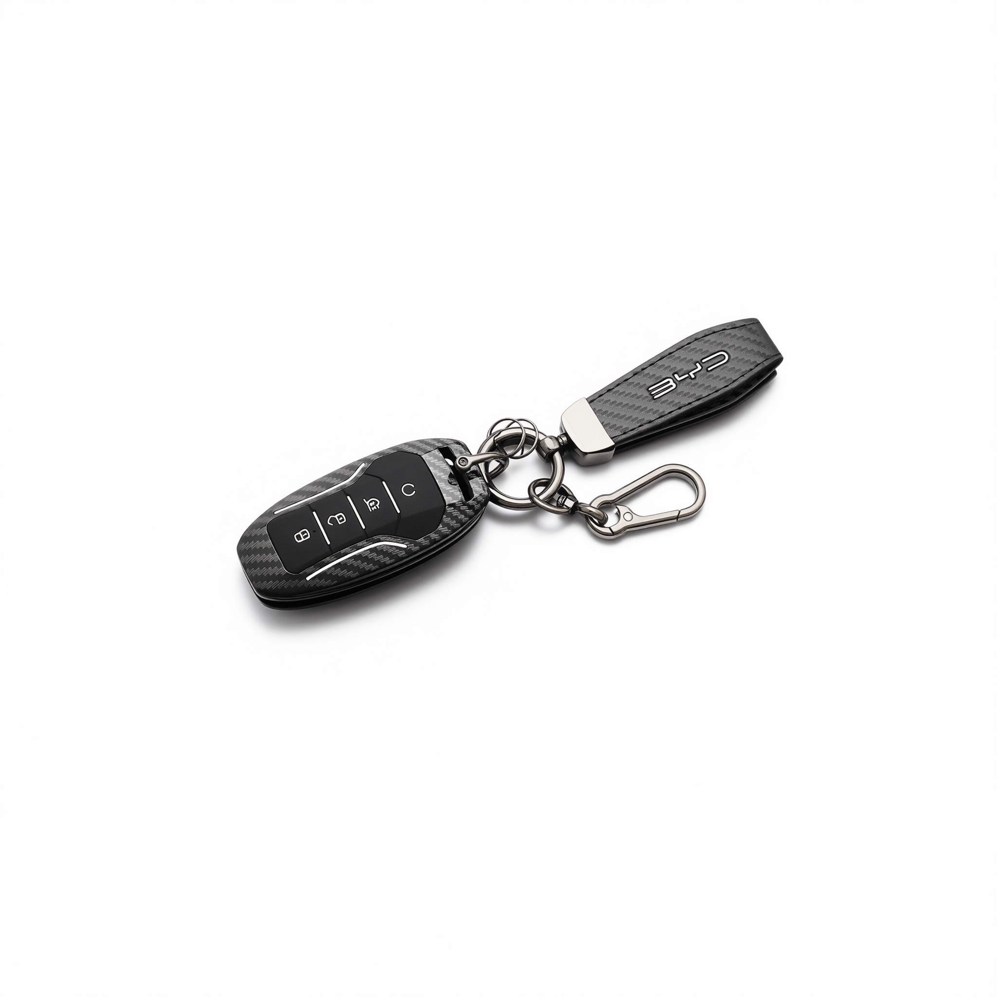 Fragrant Car Island Key Cover for BYD Tang Dmi. Bagged Type a card [carbon fiber black] round belt buckle — image 3