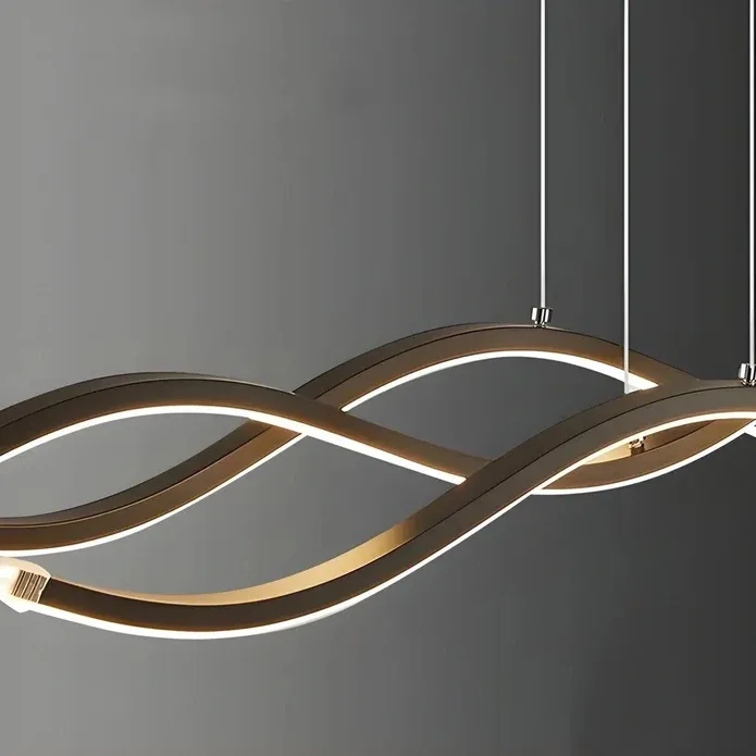 BAMDECOR A2569 1.8m Antizer Nordic Minimalist Wave Long Pendant Light (Black) — image 4