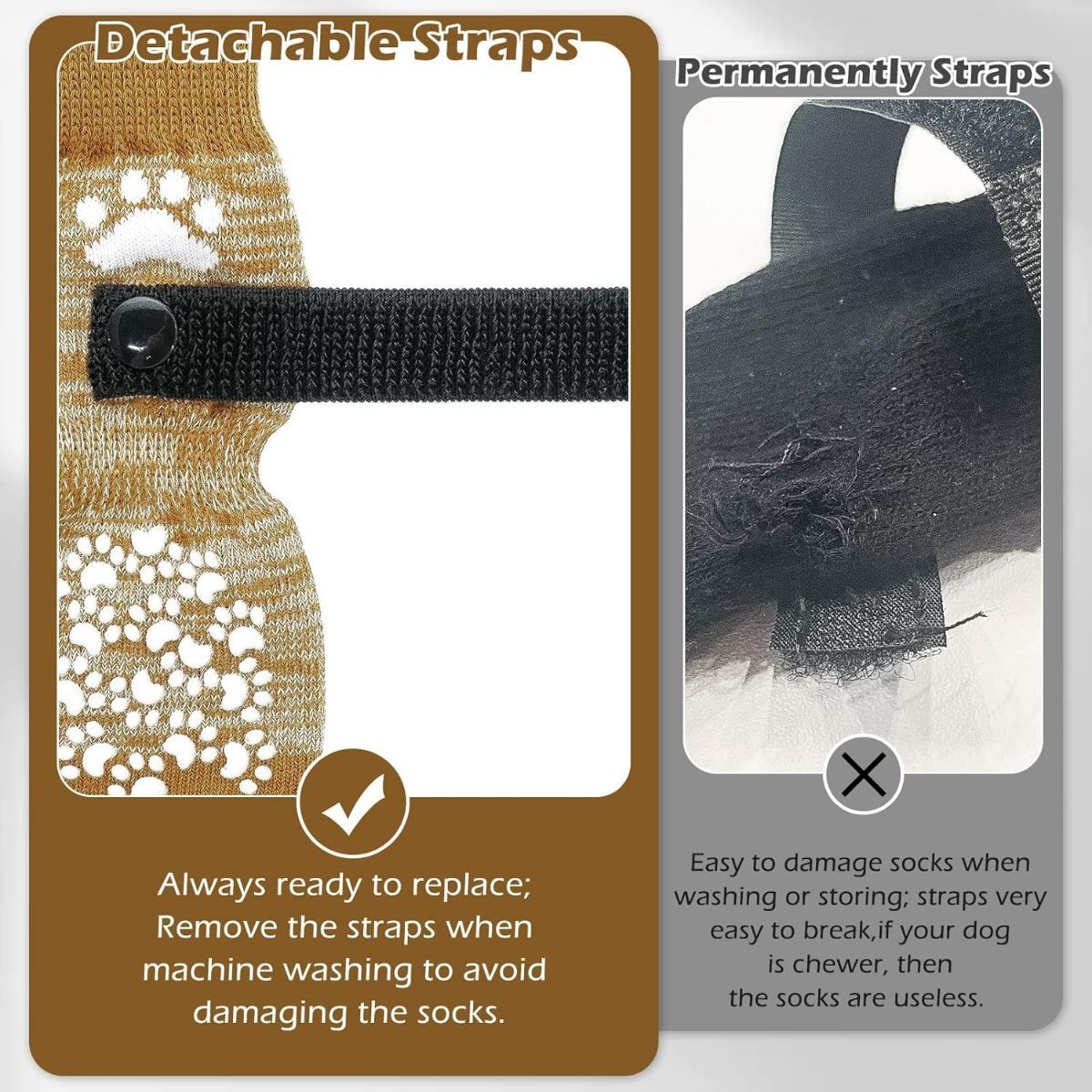 Anti Slip Dog Socks to Prevent Licking Paws, Dog Shoes for Hot Pavement, Dog Booties for Small Medium Large Senior Dogs, Traction Control Boots & Paw — image 6