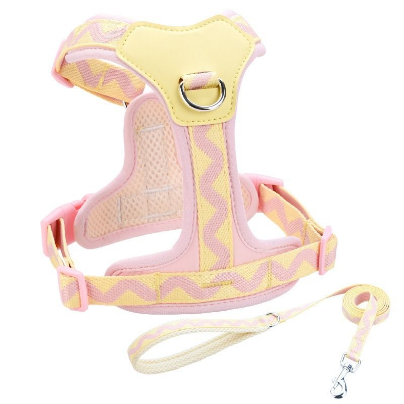 Y-Shaped Anti-Pull Pet Harness + Leash Set: Breathable Mesh, Adjustable, No Neck Choking, Suitable for Small to Medium-Sized Dogs and Cats, Makes Walking