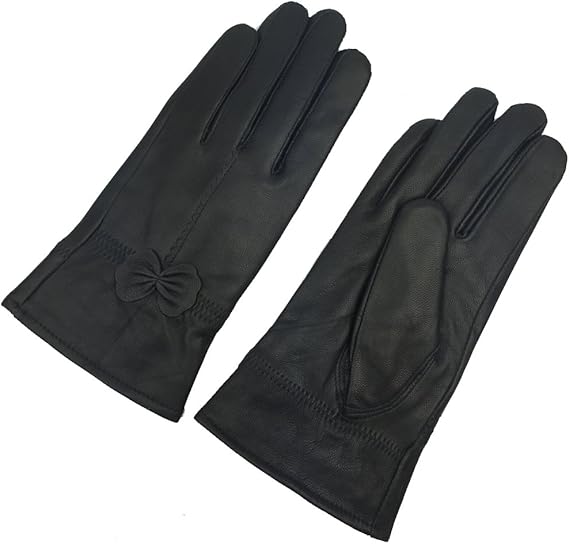 Winter Warm Fleece Lined Leather Gloves - Black - Size L - 1 Pair - Stylish Cold Weather Accessory — image 2