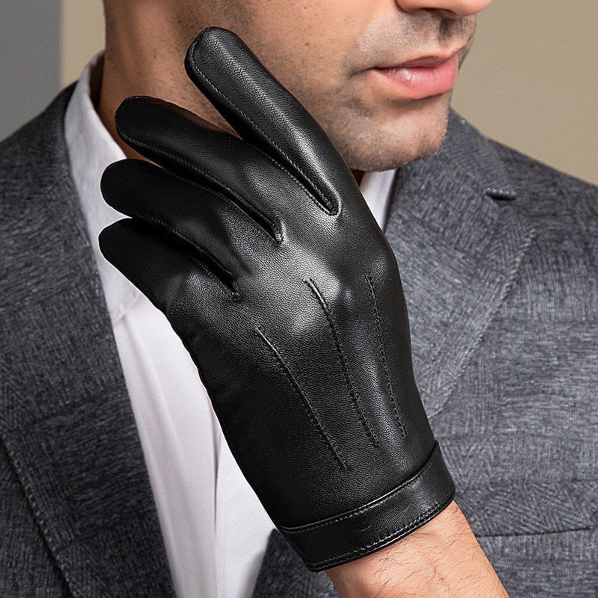 Men's Gloves, Touchscreen gloves, Windproof and good fit, Walking, Travel and Daily Winter Wear, L, Black โ image 2