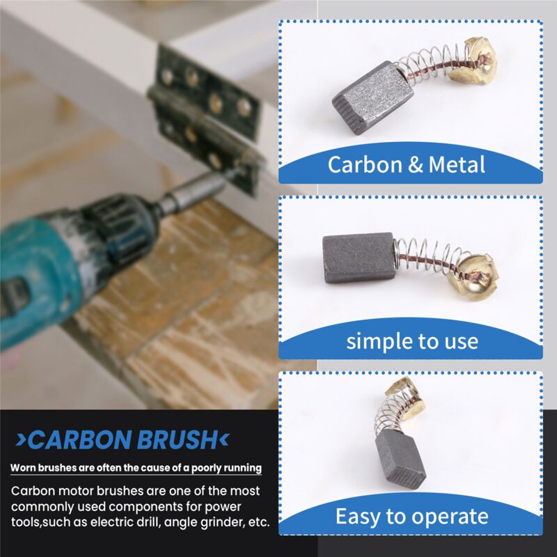 8 pieces 6mm x 10mm 16mm motor carbon brush replacement for CB-103 — image 4