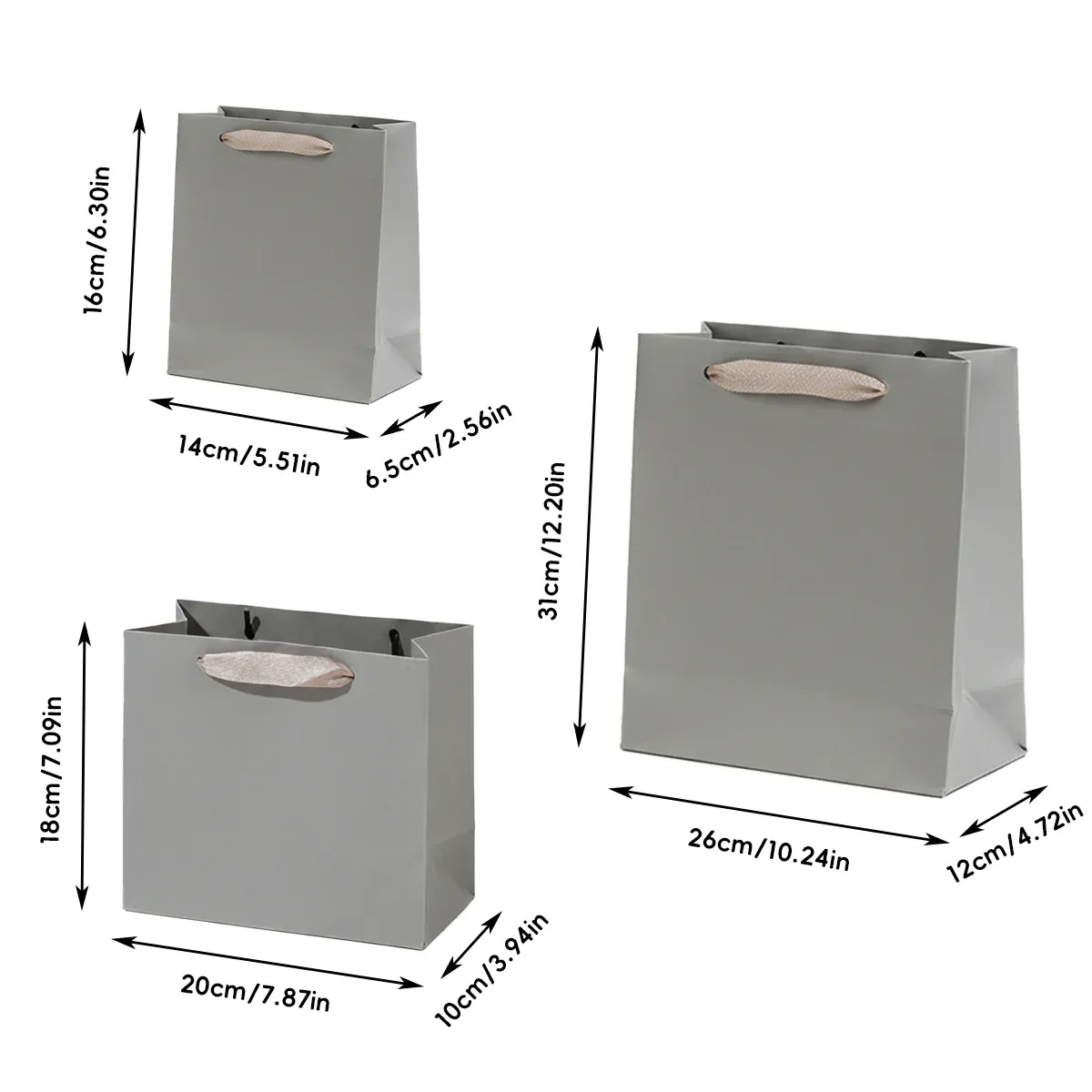 10PCS Gift Bags with Handles Wedding Party Bags High Strength Durable Paper - 26x12x31cm โ image 4