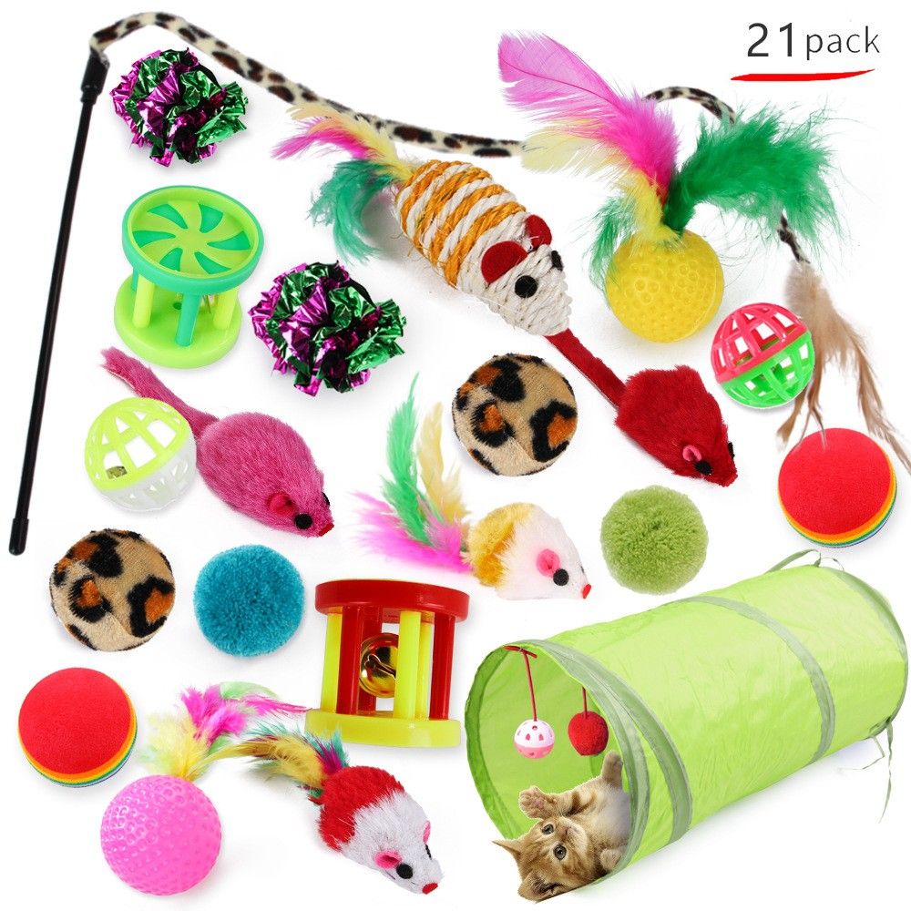 21 Piece Cat Toys, MultiColor - Perfect for Kittens and Cats — image 2