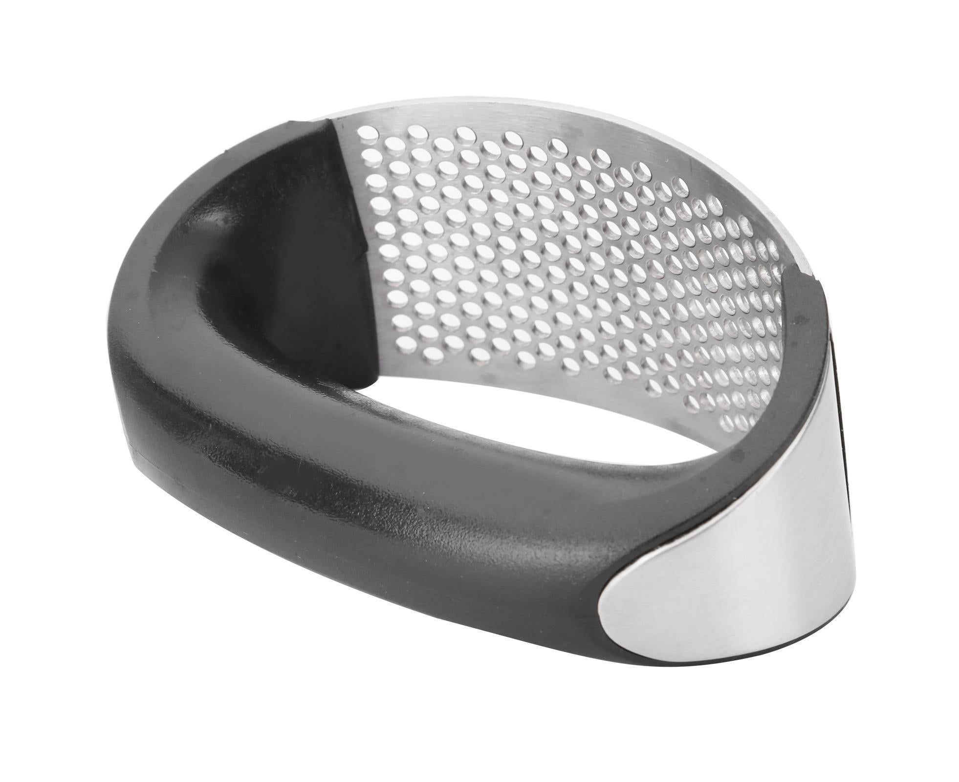 Stainless Steel Garlic Press Mincer Crusher with Cleaning Brush and Garlic Peeler Kitchen Tool โ image 4