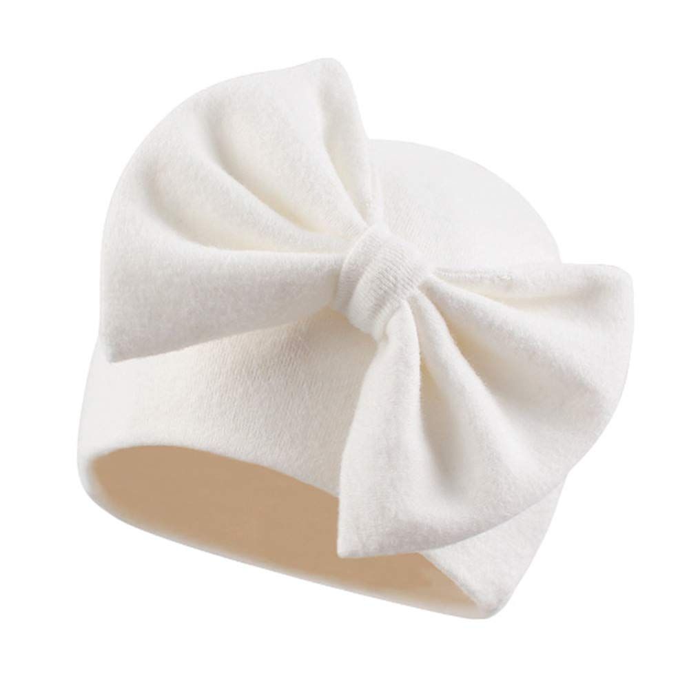 Baby hat glove set, double-layer thick warm baby hat, autumn and winter bow shaped hat, baby fetal hat — image 2