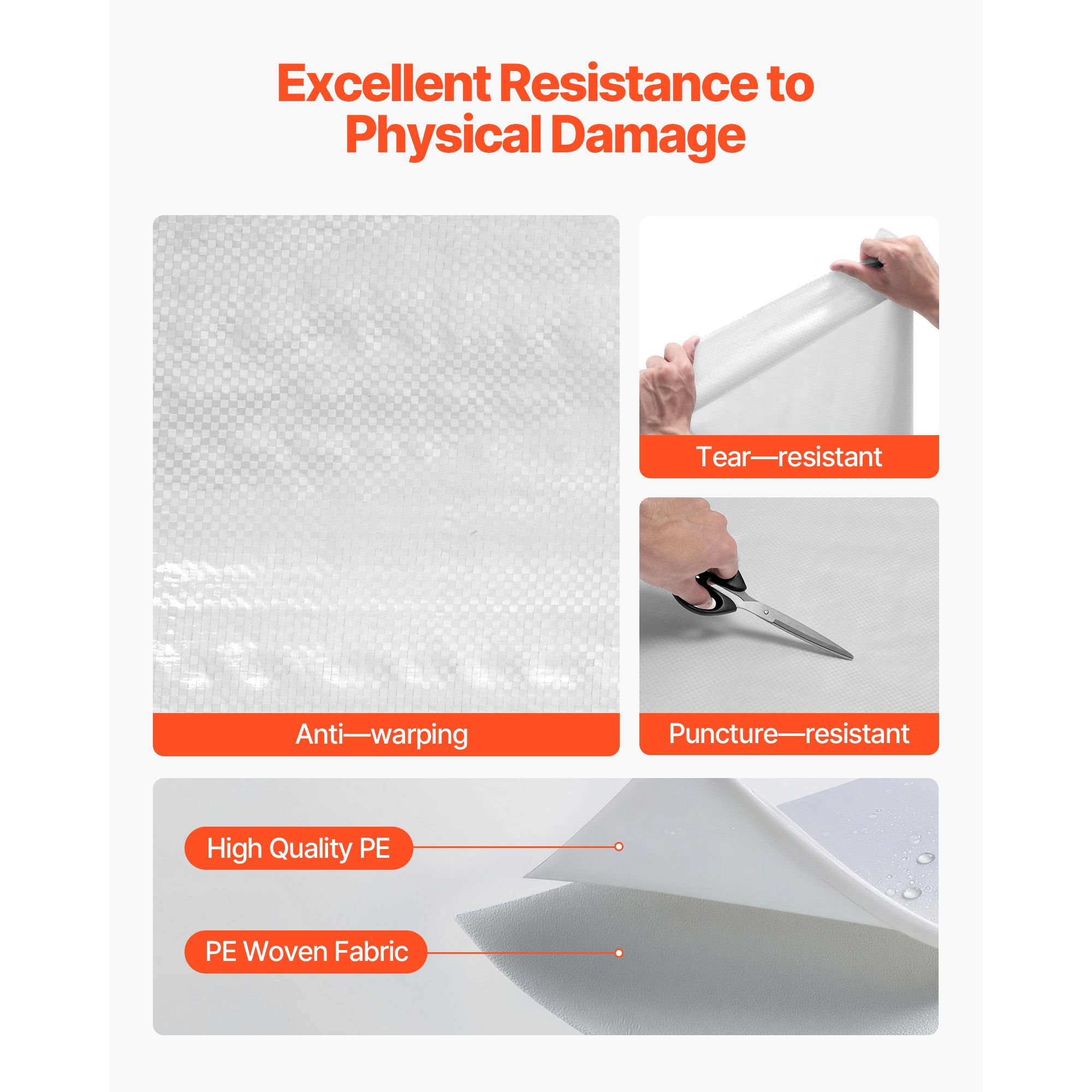 House Wrap, 1.37 x 45.72 m, 0.13 mm Thick Vapor Barrier, Heavy Duty Plastic Sheeting for Tear-resistant, Drop Cloth Vapor Barrier Covering for Residential & — image 4