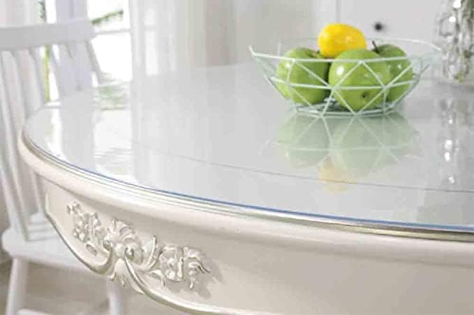 Clear Plastic Tablecloth Protector Round Table Transparent Cover Vinyl Table Cloth for Kitchen and Home Table (22 inch Diameter,2.0mm Thick) — image 3