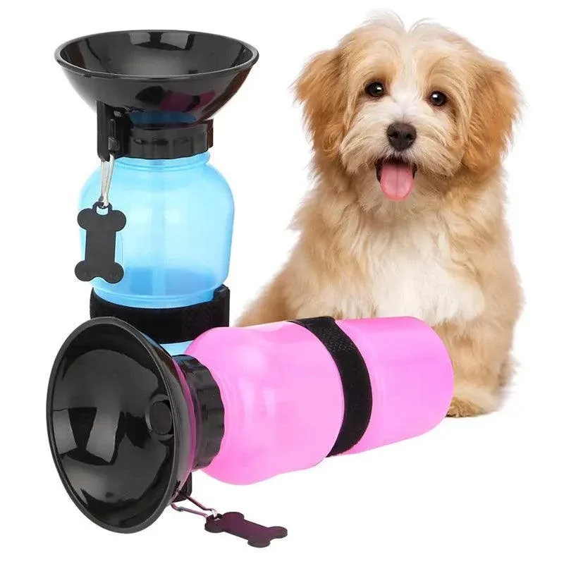 500Ml Dog Cat Water Drinking Bottle Detachable Travel Cup Portable Pet Feeder - Blue — image 5