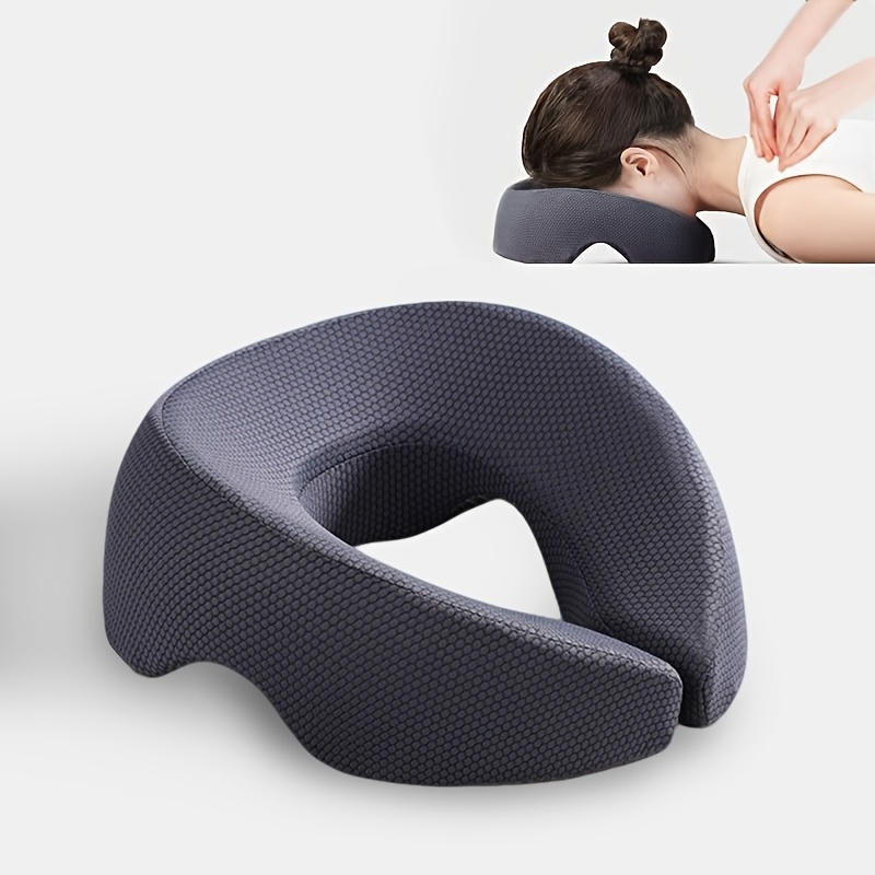 Navy blue Soft O-shaped/U-shaped Face Pillow for Beauty Salons/Spa Massage, Ergonomic Face Pillow, Multi-functional Suitable for Adult Facial Care and