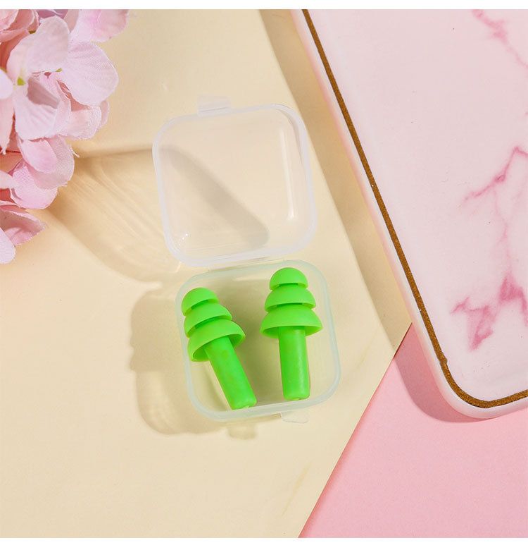 10pc Swimming Earplugs Silicone Noise Cancelling Ear Plugs Reusable Waterproof Earplugs with Case for Swimming and Sleeping β image 5