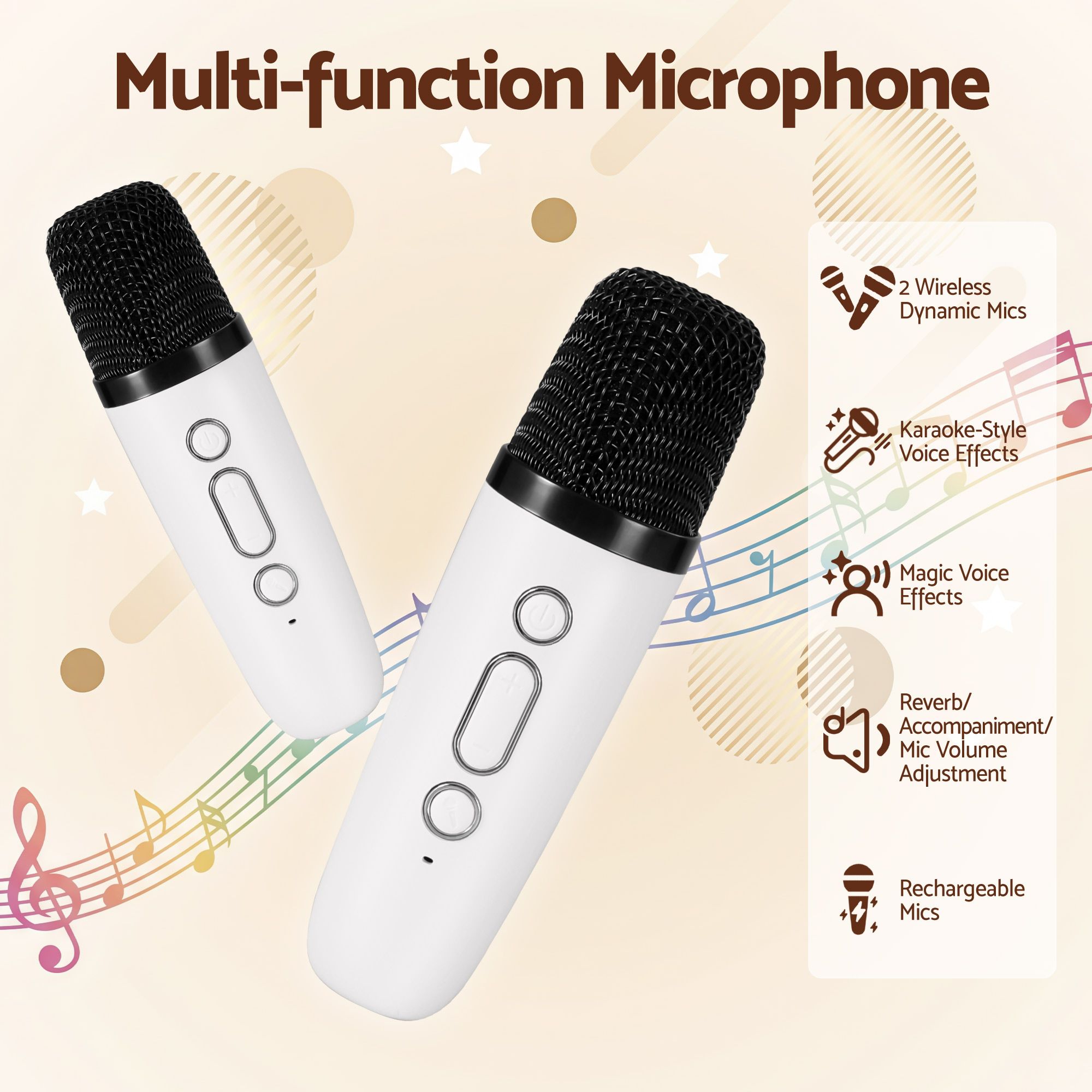 Alpha Mini Portable Karaoke Machine for Adults Kids with 2 Wireless Microphones โ image 5