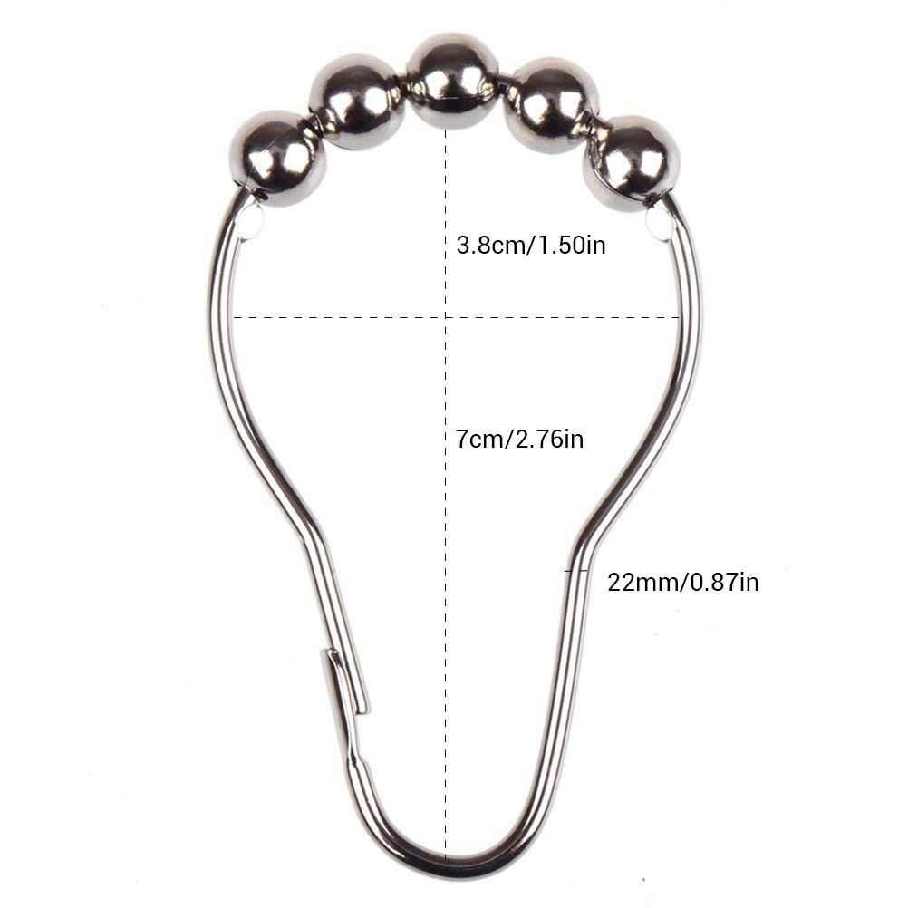 12PCS Antirust Double Glide Shower Curtain Hooks for Bathroom Shower Rods Curtains โ image 4