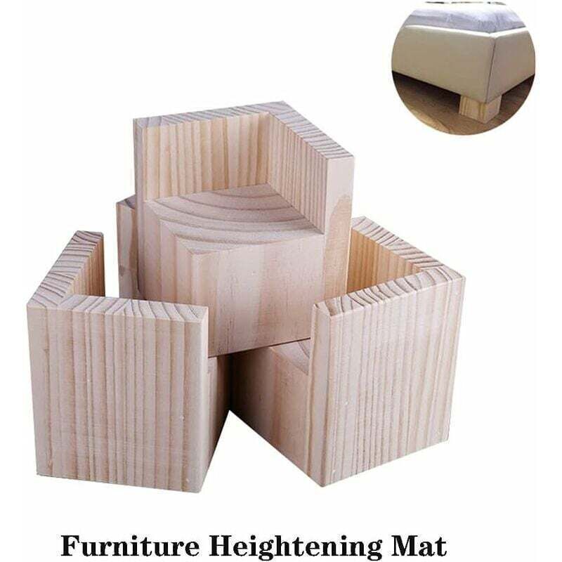 4-pack Furniture Risers Wooden Furniture Risers, Desk and Bed Risers Furniture Lifting Feet Legs up to for Desk Table Bed (Size: 5x5x5cm) โ image 5
