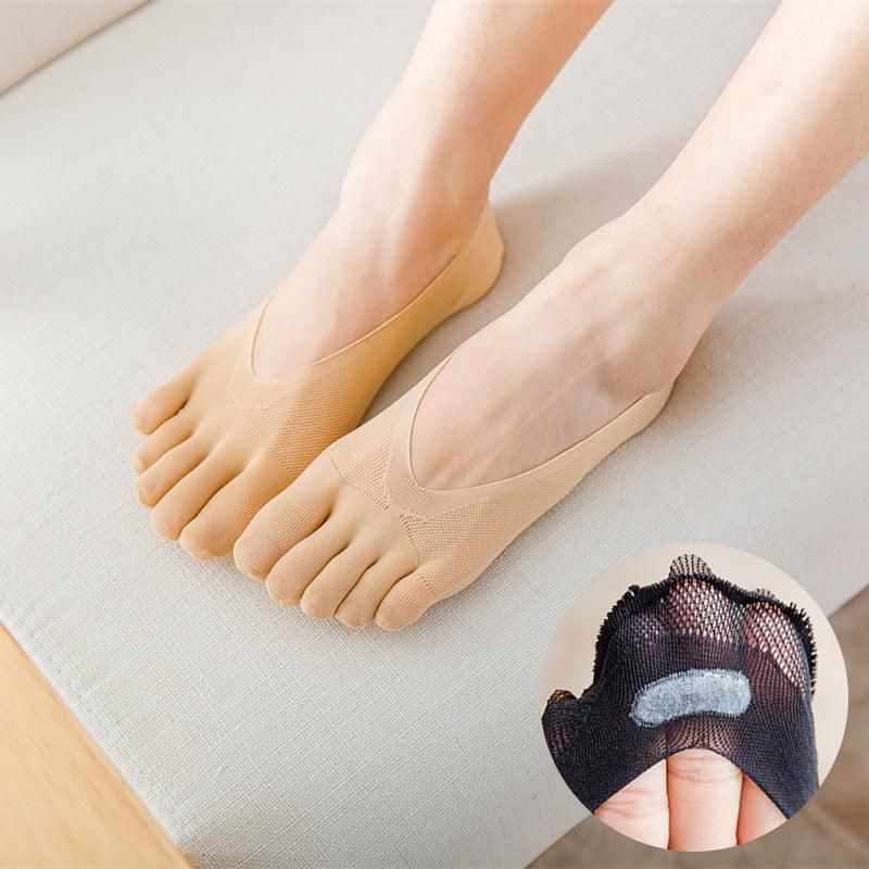 Five Finger Toe Socks Women Invisible Ankle Cut No Show Liner Low Cut Packs - Black 3 Pairs — image 5
