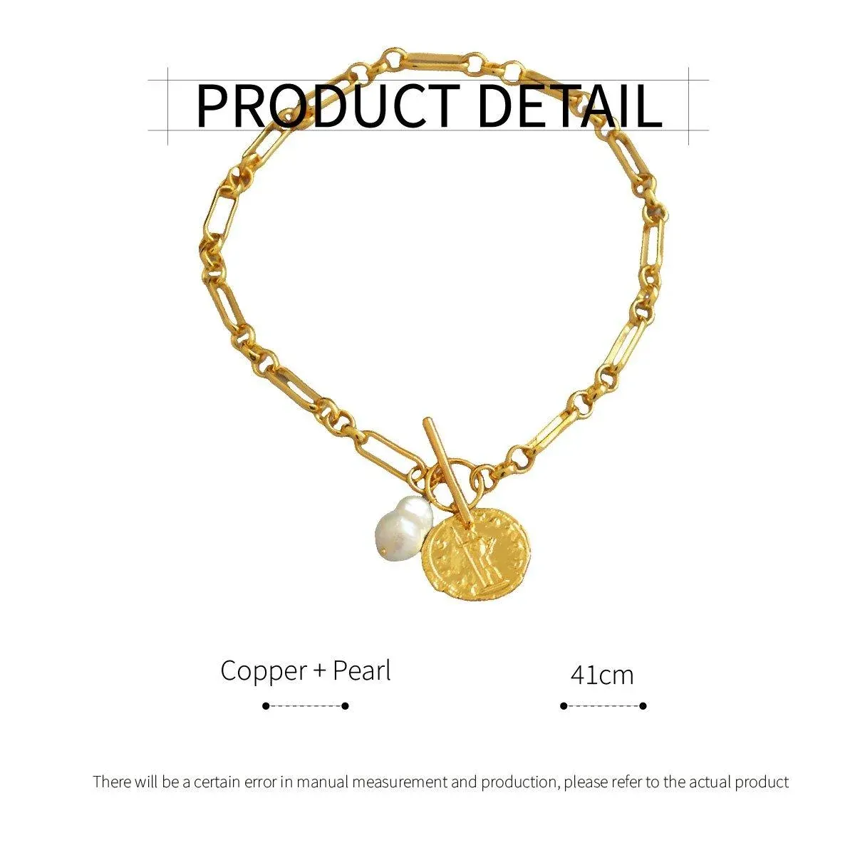 Chain Vintage OT Clasp Necklace Elegant Jewelry for Women Fashion Necklace - Gold-Pearl-Chain โ image 6