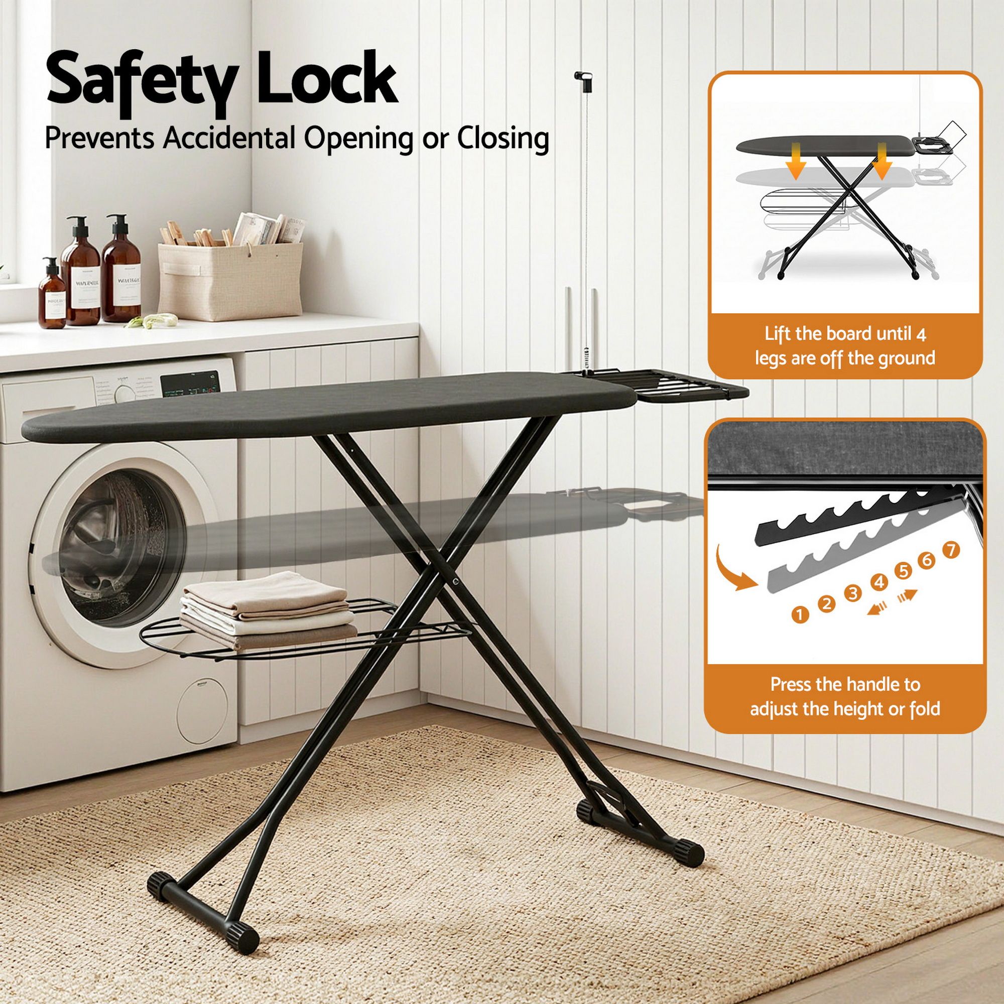 Artiss Foldable Ironing Board with Iron Rest Ironing Board for Laundry Room โ image 5
