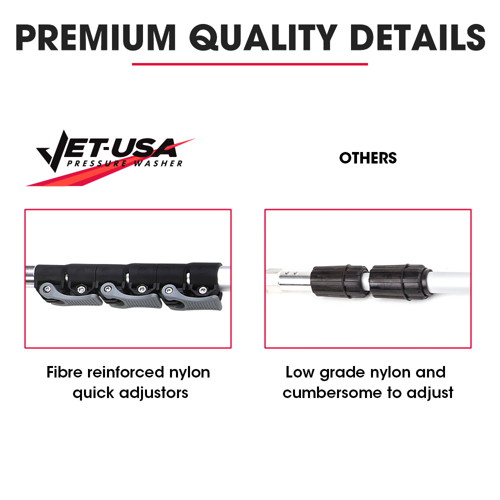 Jet-USA 4000PSI 5.5M Long Telescopic Universal Pressure Washer Cleaner Pole Wand Extension Lance — image 5