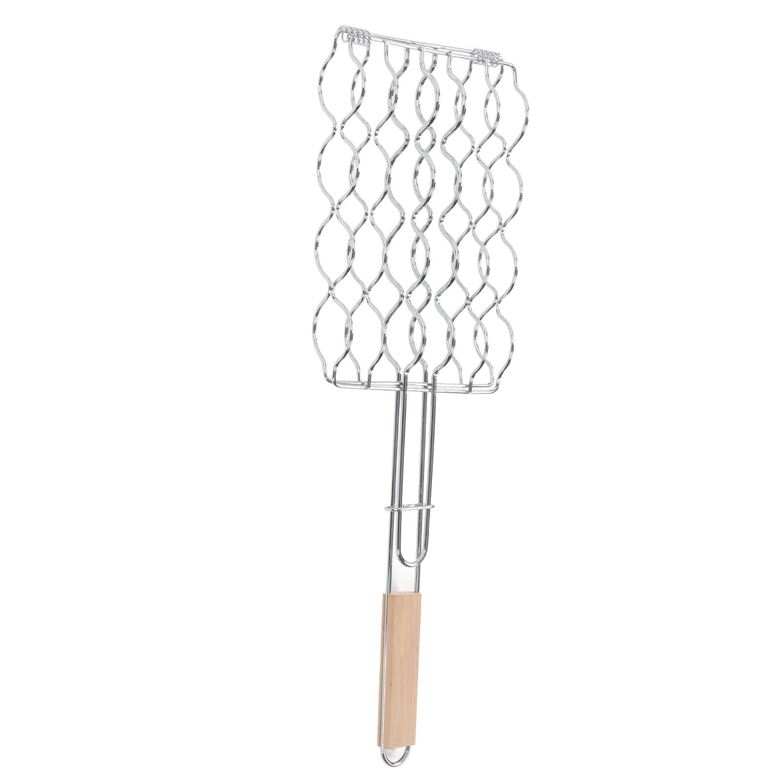 Corn Grilling Basket Stainless Steel Beech Wood Handle Even Heat Distribution 4 Corns Capacity Grilling Holder for Camping โ image 3