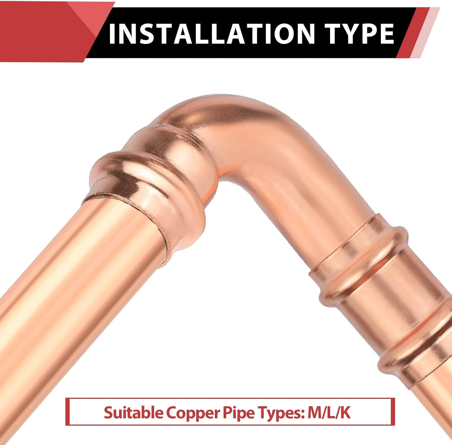 (Pack of 10) 3/4" x 3/4" Copper Press Fit 90 Degree Street Elbow Fittings For Copper Tube Connection (3/4-inch),(PRESS035) — image 4
