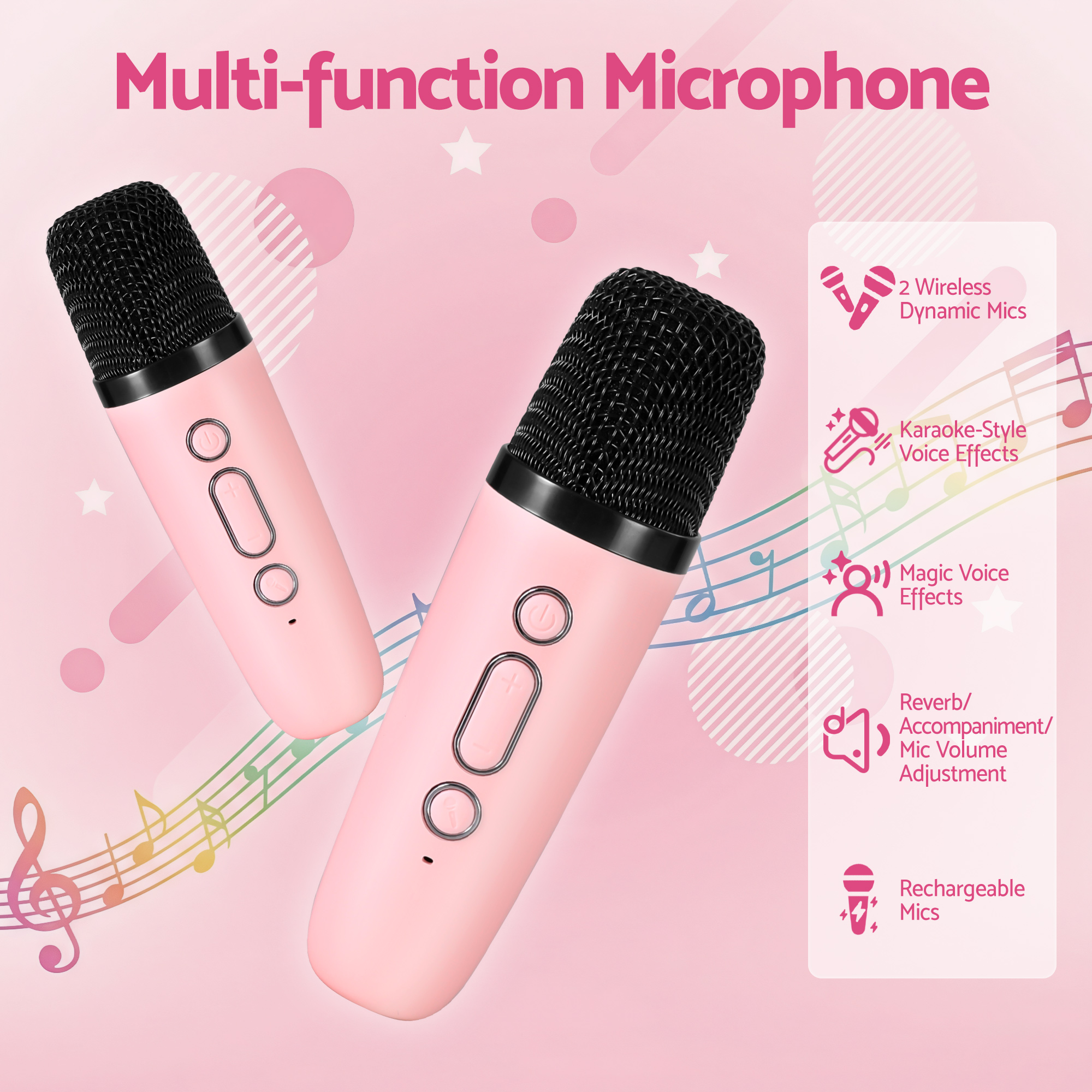 Alpha Mini Portable Karaoke Machine for Adults Kids with 2 Wireless Microphones โ image 5