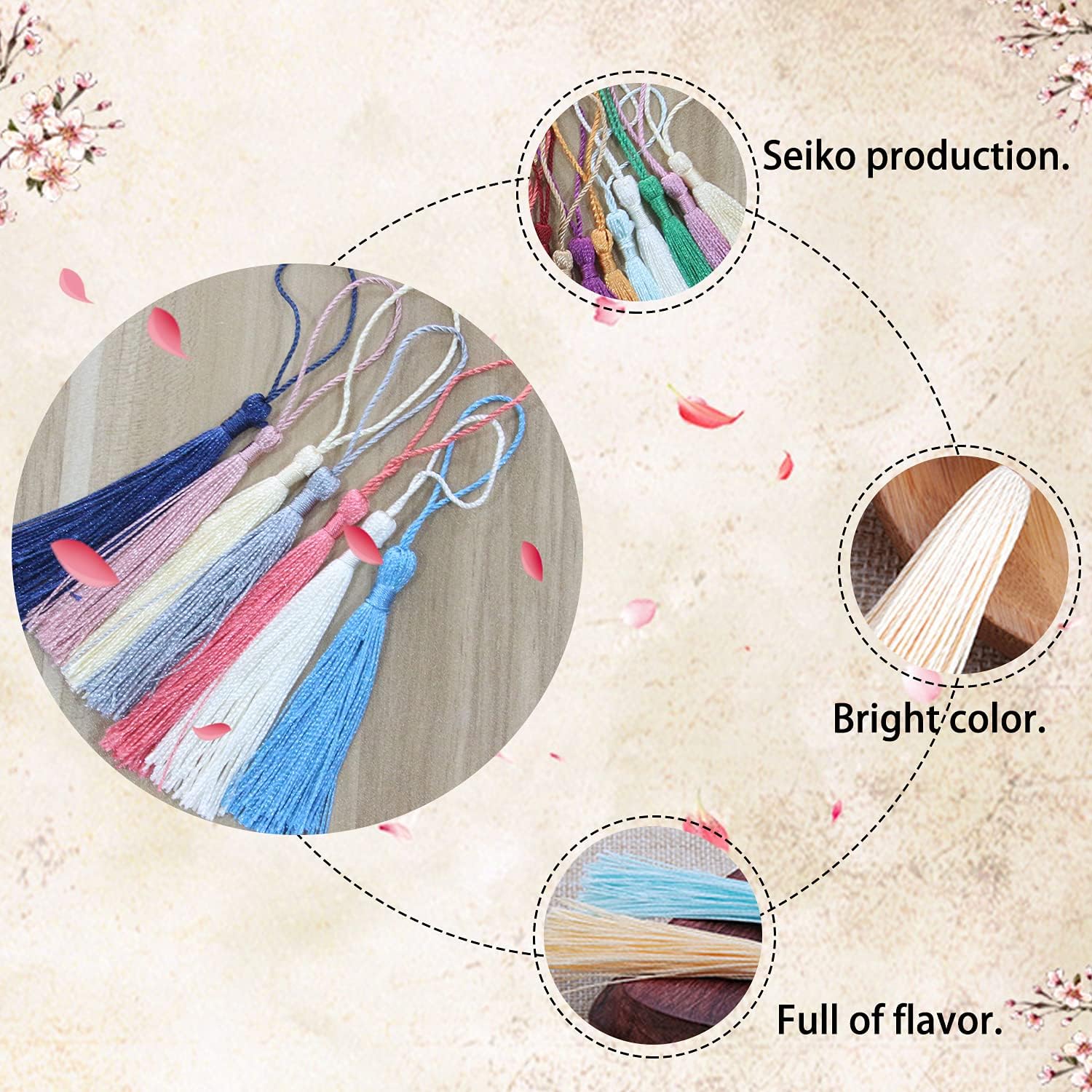 25 Pcs Handmade DIY Tassels 13cm/5 Inch Silky Soft Craft Mini for Projects, Jewelry Making, Decoration, Bookmarks (Multicolored) Multicolored — image 3
