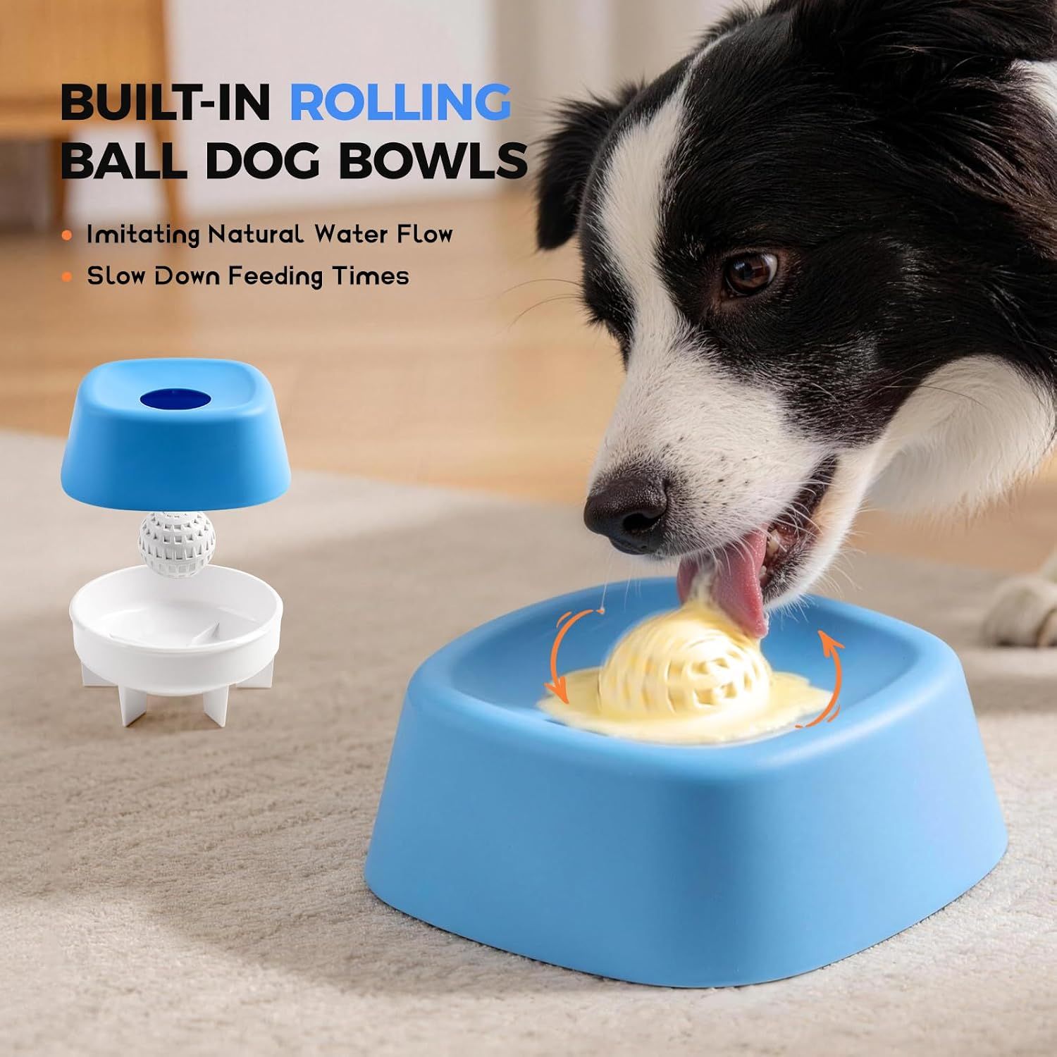 Pet Slow Feeder Lick Bowl with Rolling Ball for Yogurt and Broth — image 2
