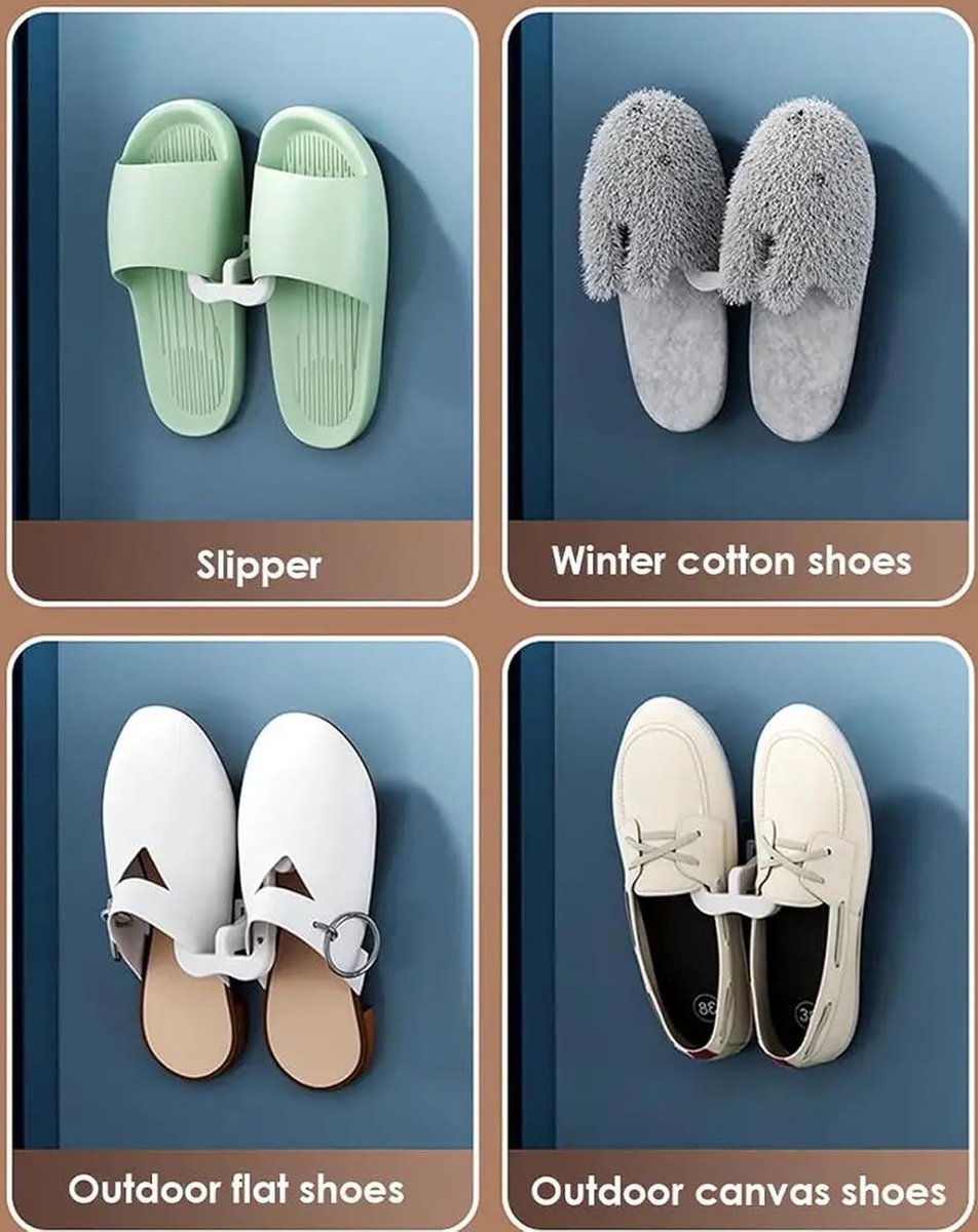 Shoe Storage - 10 Pieces - Universal - Hanging Shoes - Organizing Closet - Shoe Storage System - Self-Adhesive - Hanging Shoe Rack - Shoe Storage - Slipper — image 3