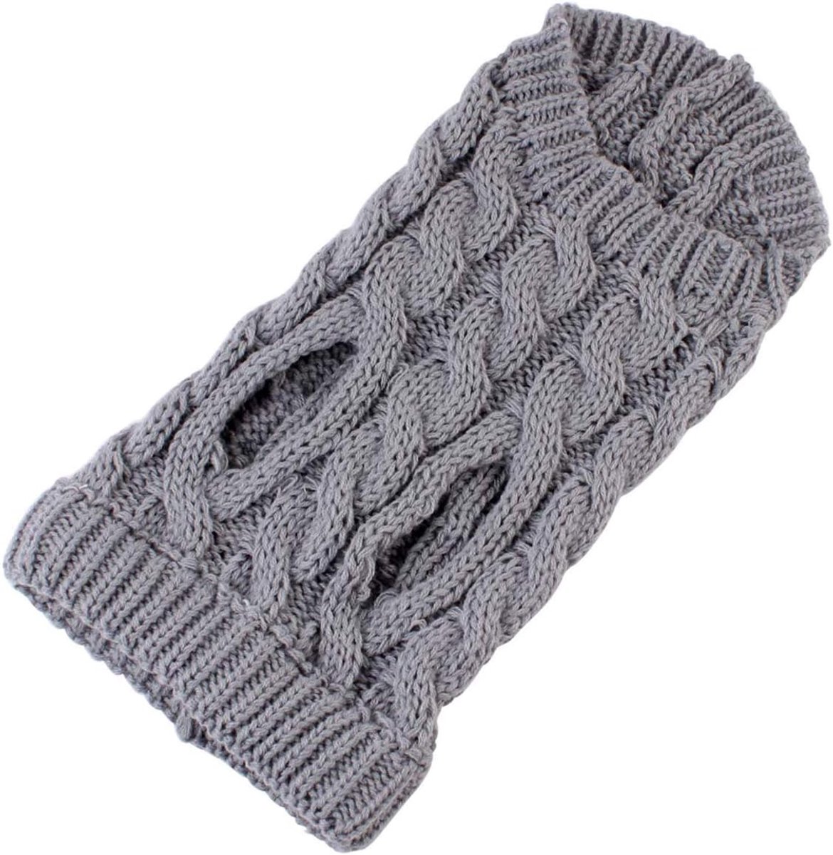 Dog Coat - Dog Vest - Warm Dog Coat - Winter Dog Sweater - Soft Knitted Wool Dog Clothes - Crochet Coat - Perfect for Small and Medium Dogs - Size M - Grijs — image 3