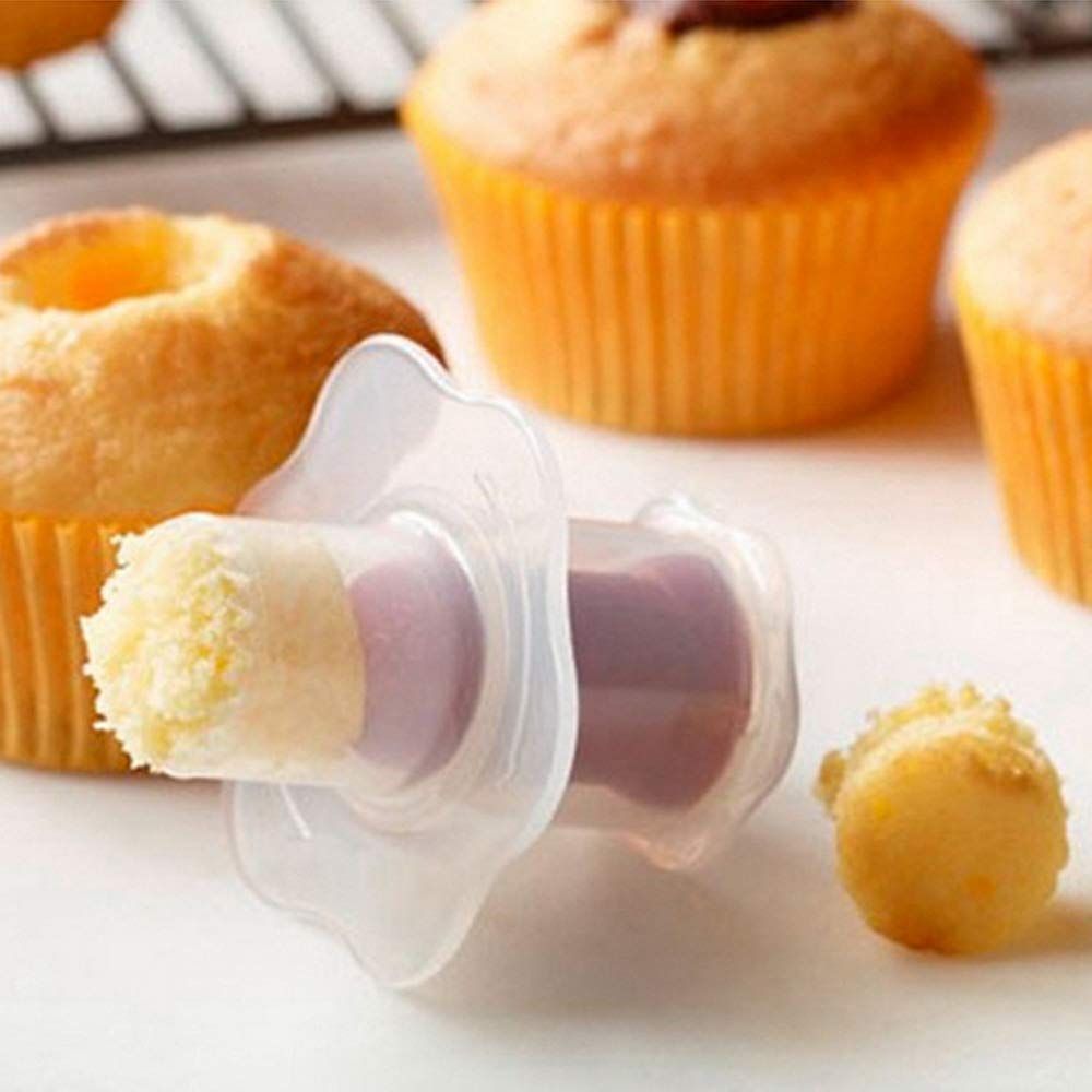 3pc Plastic Cupcake Corer Plunger Cutter Pastry Corer Digging Holes Tools for Muffin Cake Filling, Red — image 2