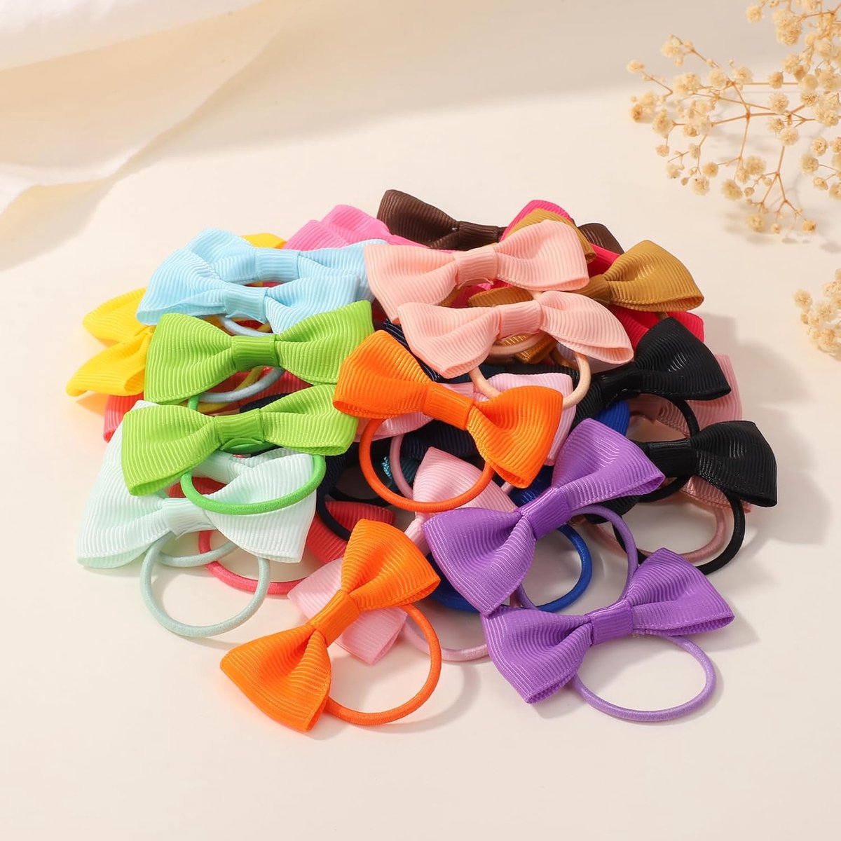 Pack of 40 multicolored hair clips and hair ties for baby girls, elastic headbands, hair ties for ponytails, elastic bands and hair cords - 40 pieces per pack — image 3