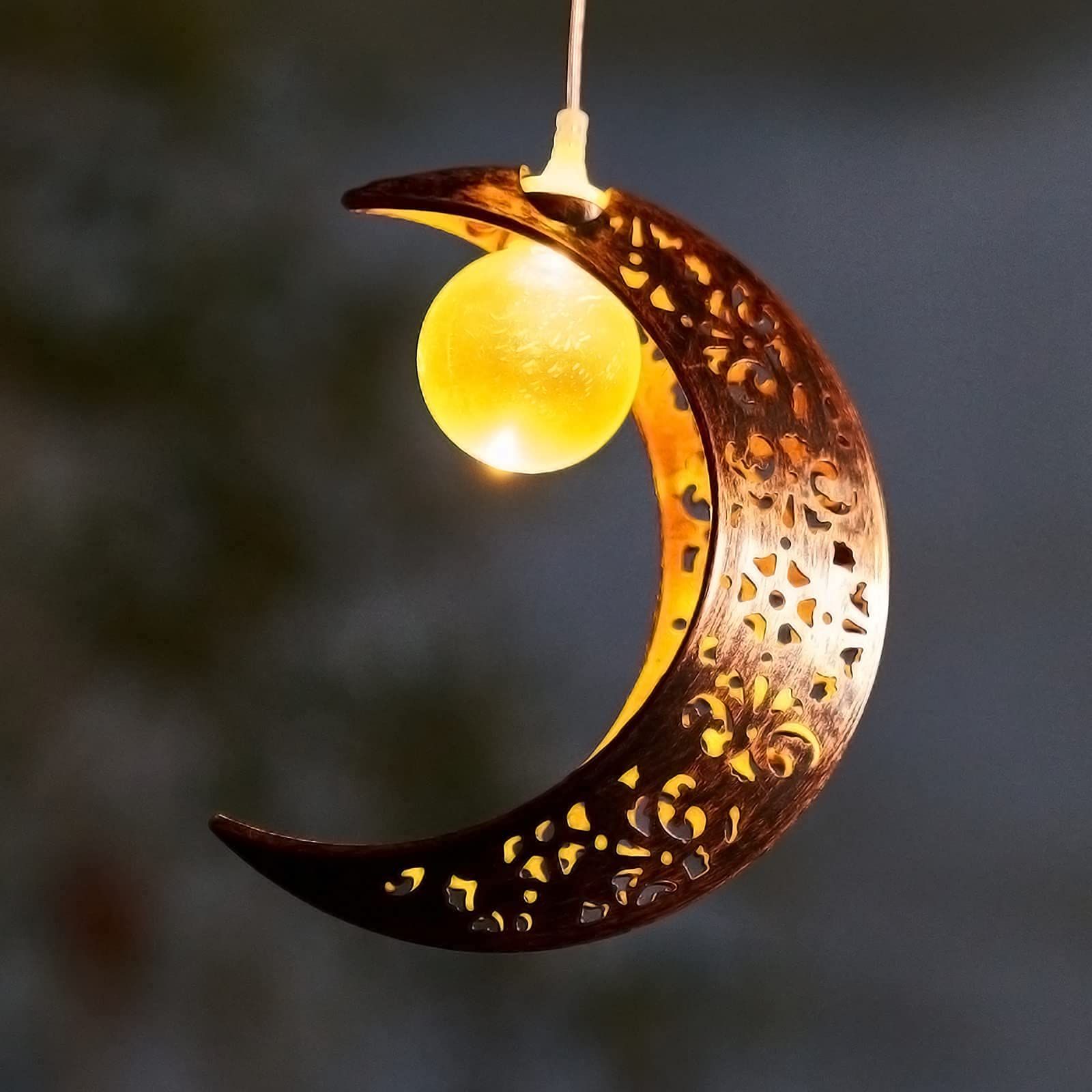 Solar Moon Wind Chimes Outdoor Solar Lights Windchimes Waterproof Hanging Decorations Gifts for Garden โ image 2
