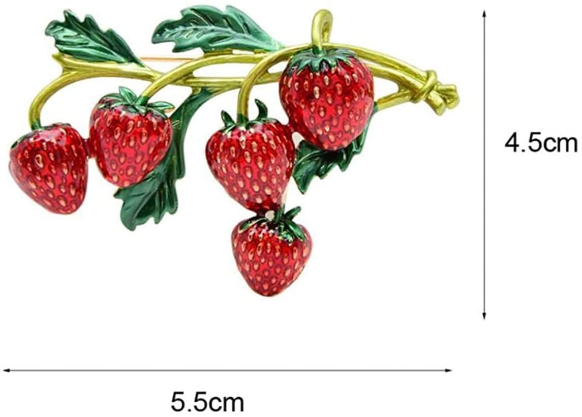 Strawberry Enamel Brooch For Women Red Strawberry Pin Brooch Fruit Brooches Pins Badges for Clothing Backpacks Bag — image 2
