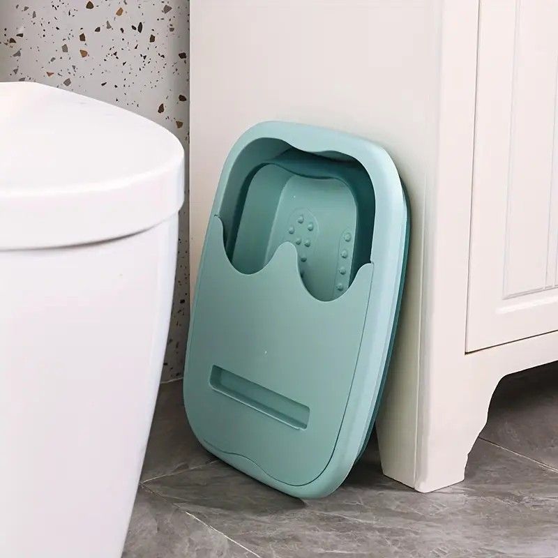 Foldable Foot Soak Tub: TPE Collapsible Deep Tub with Lid for Heat Retention, Foot Massage, Essential for Home Wellness and Relaxation.GREEN — image 2