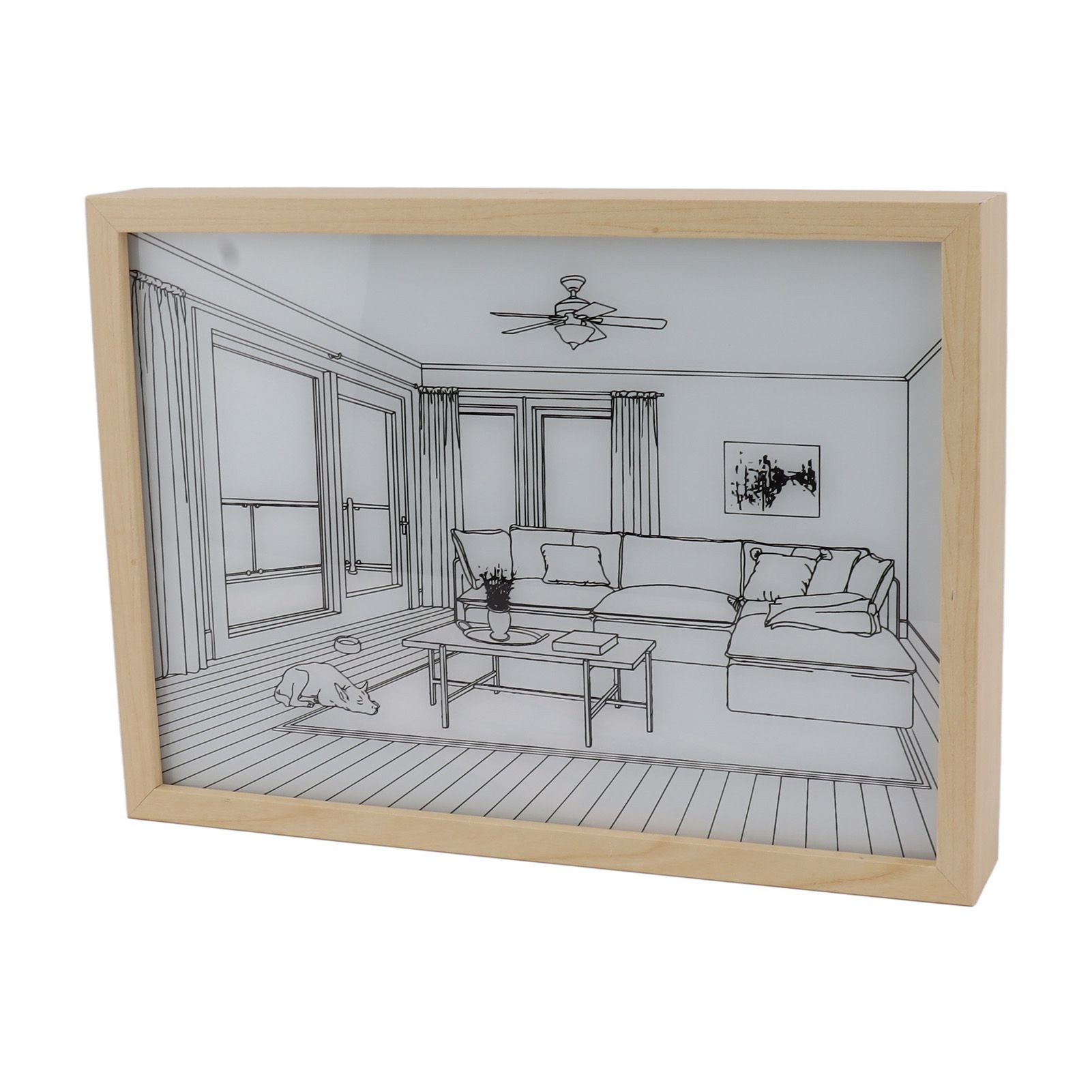 LED Illuminated Wall Art Lighted Decor Light Shadow Photo Frame Painting 3 Colours Dimmable for Bedroom Living Room L Model 1 โ image 4