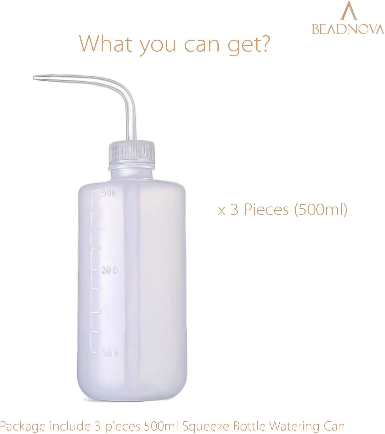 Irrigation Bottle 500ml 17oz Indoor Plant Watering Can Water Squirt Plastic Rinse Bottle for Eyelash Extensions Eye Wash Tattoo Lab (3pcs) โ image 3
