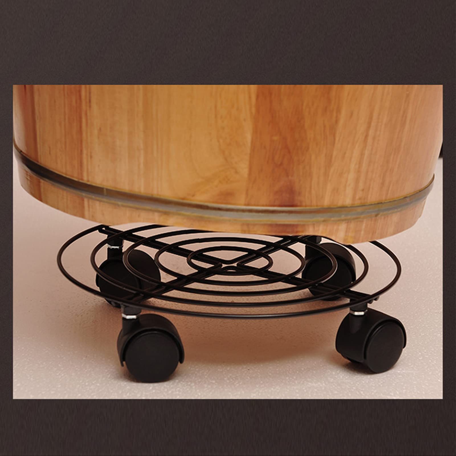 Heavy Duty Iron Garden Pot Mover with Casters, Potted Plant Dolly with Locking Wheels for Outdoor & Indoor — image 3