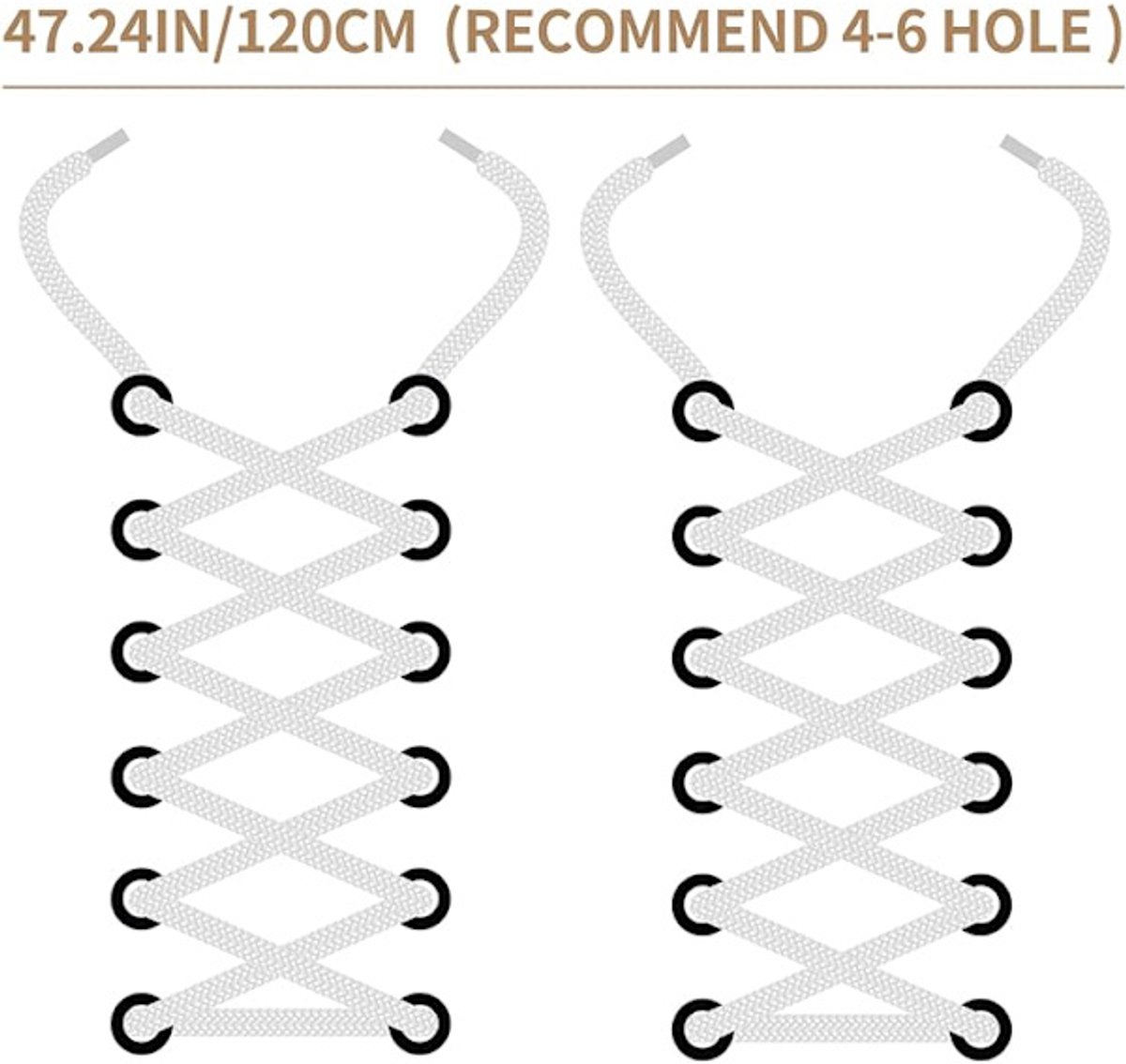 White flat laces - suitable for sports shoes, etc. White 120 cm 3 pairs โ image 2