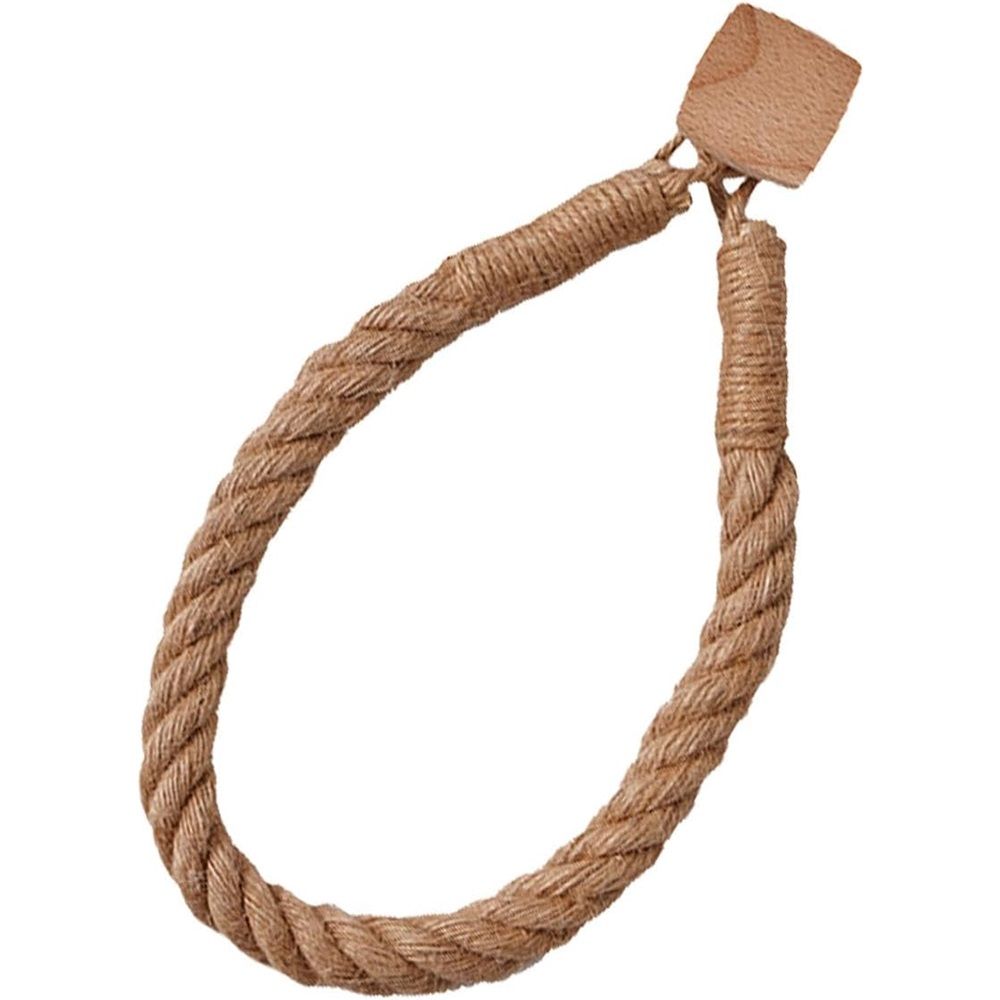 2 Pcs Natural Fiber Rope and Wood Roll Holder NonDrill Design Tissue Storage and Towel Shelf for Rental Homes (square) — image 3