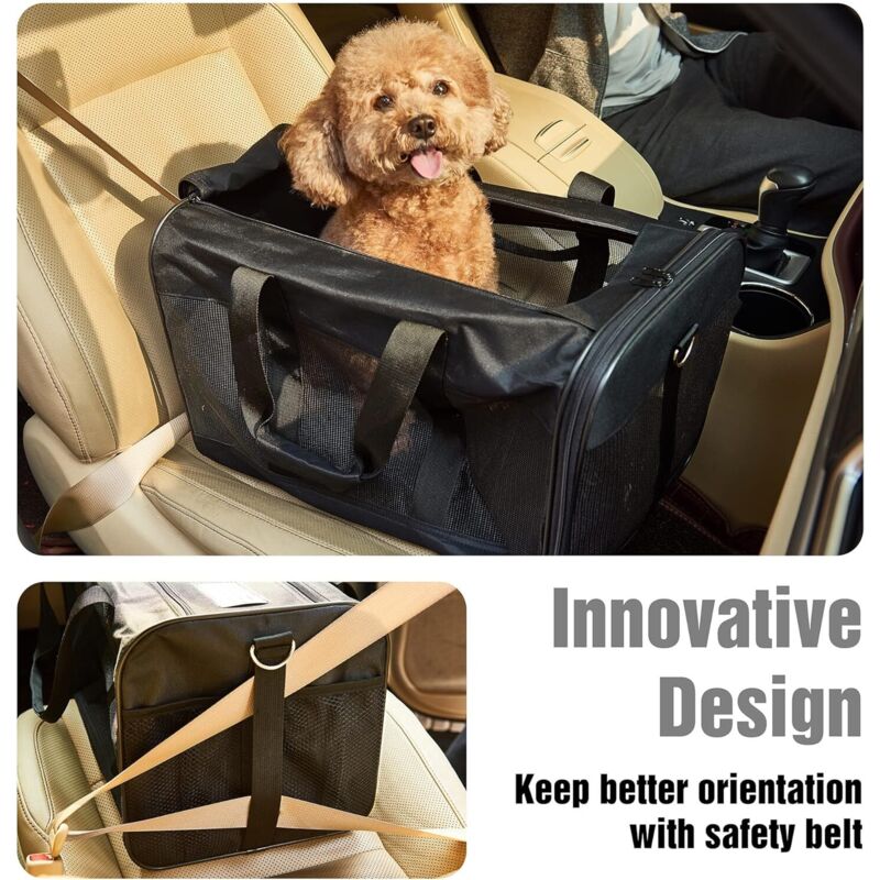 Cat Carrier Bag/Dog Carrier Bag For Cats, Small Dogs, Kittens Or Puppies, Soft And Foldable With Wool Mat For Travel By โ image 3