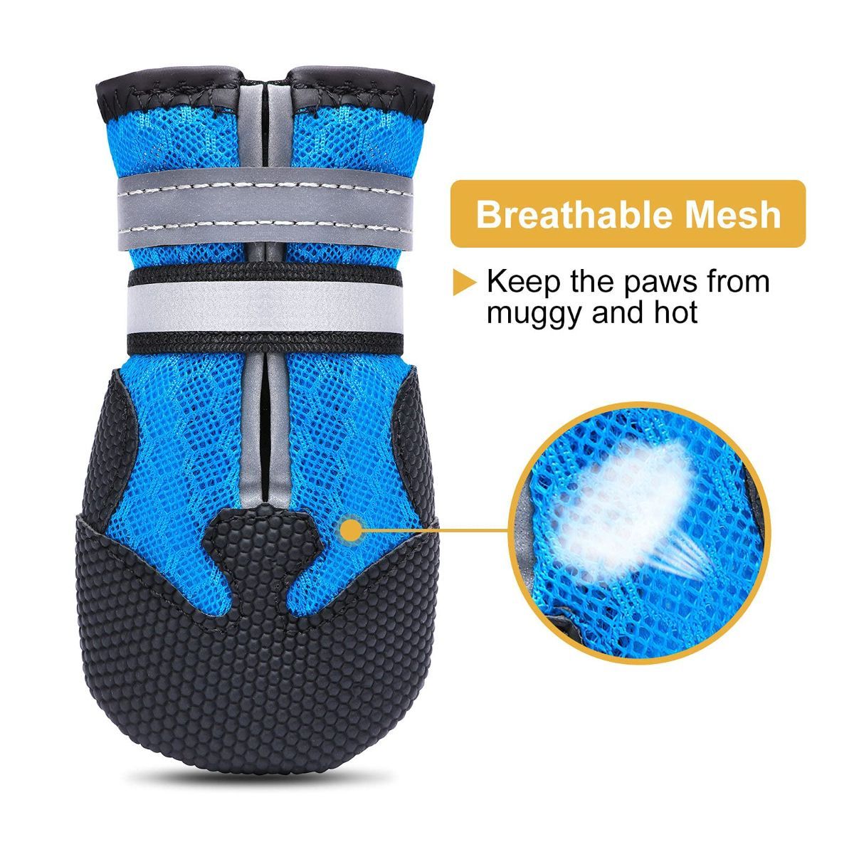 Breathable Dog Boots for Medium Large Dogs, Non-Slip Dog Shoes for Summer Hot Pavement, Lightweight Paw Protector Dog Booties for Outdoor & Indoor — image 3