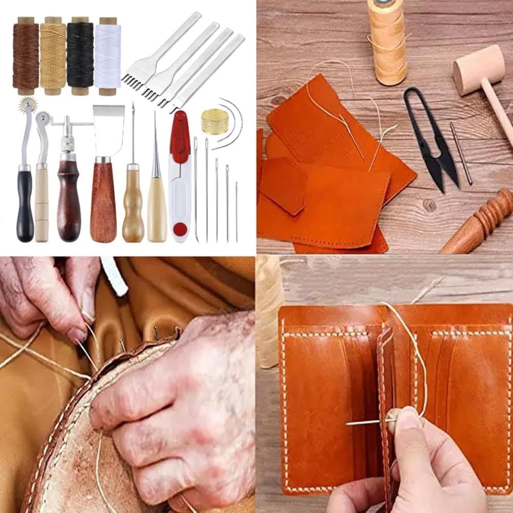 23-Piece Leather Craft Tool Set for Leatherworking, with Hand Tools — image 6